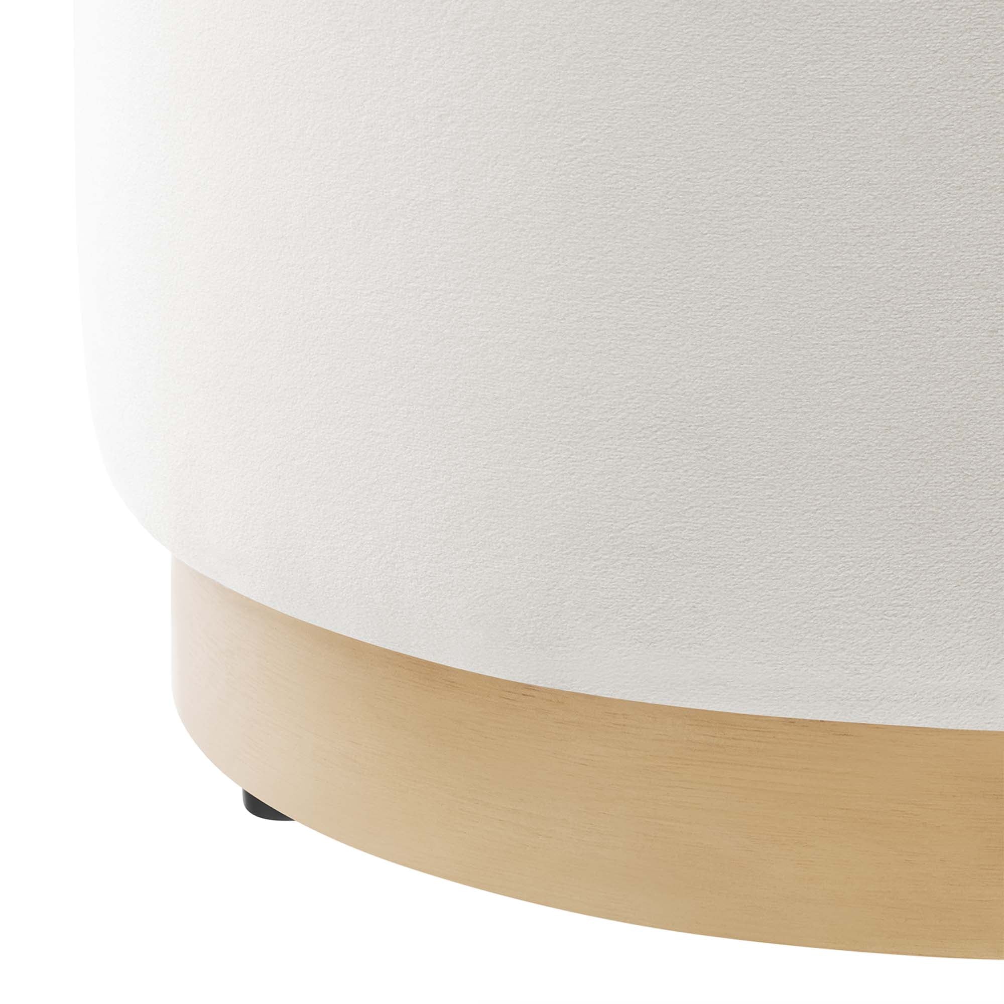 Tilden Round Performance Velvet Upholstered Ottoman - Image 22