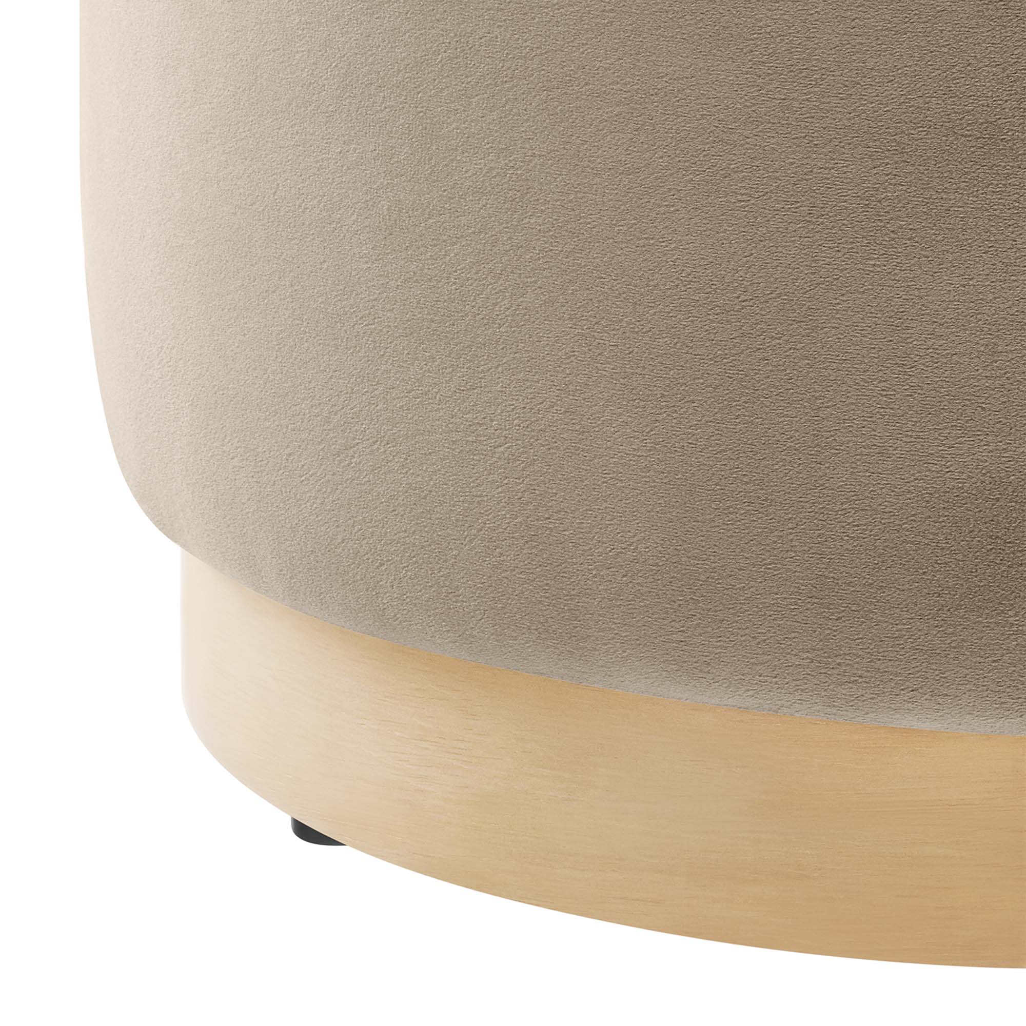 Tilden Round Performance Velvet Upholstered Ottoman - Image 38