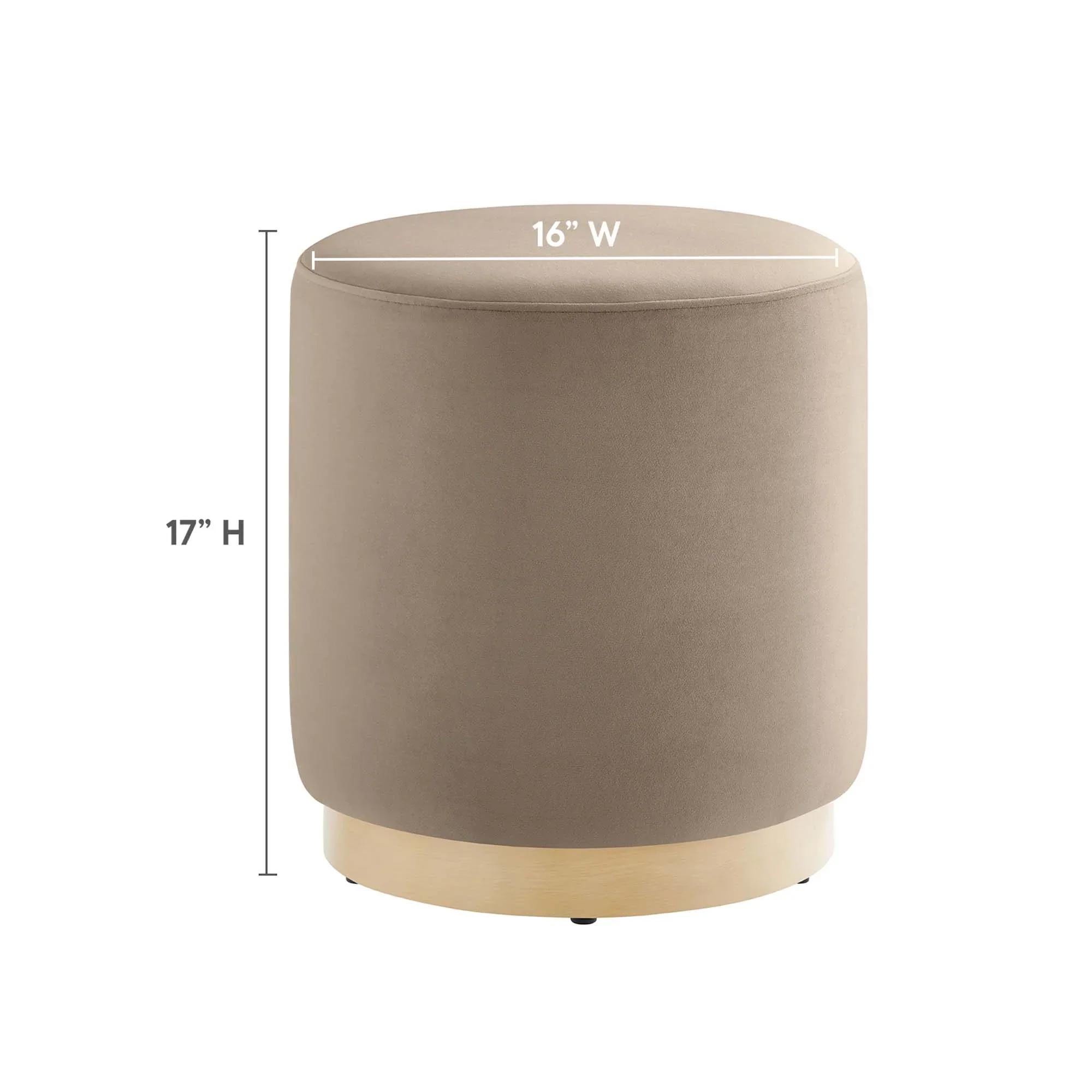 Tilden Round Performance Velvet Upholstered Ottoman - Image 40