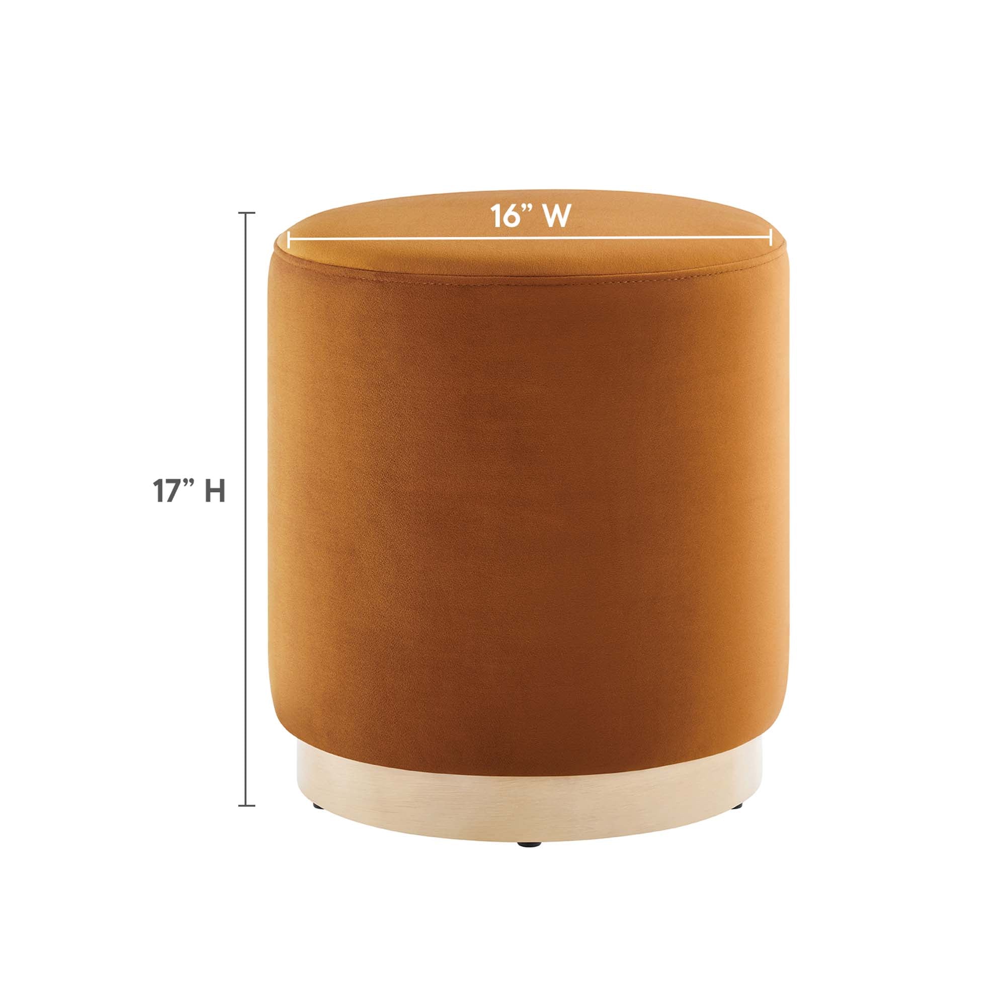 Tilden Round Performance Velvet Upholstered Ottoman - Image 8