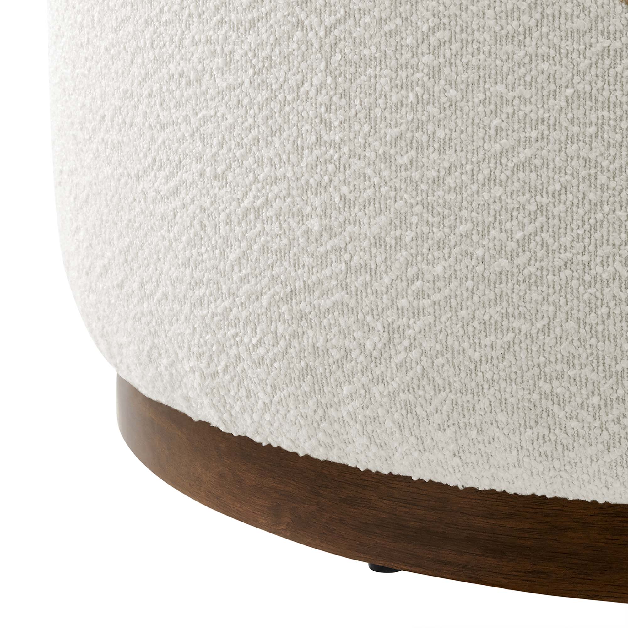 Tilden Large Round Boucle Upholstered Ottoman - Image 5