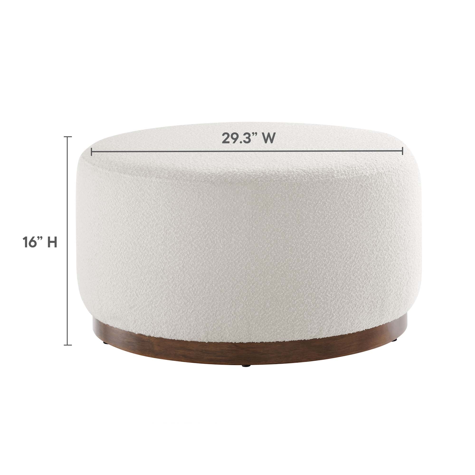 Tilden Large Round Boucle Upholstered Ottoman - Image 7