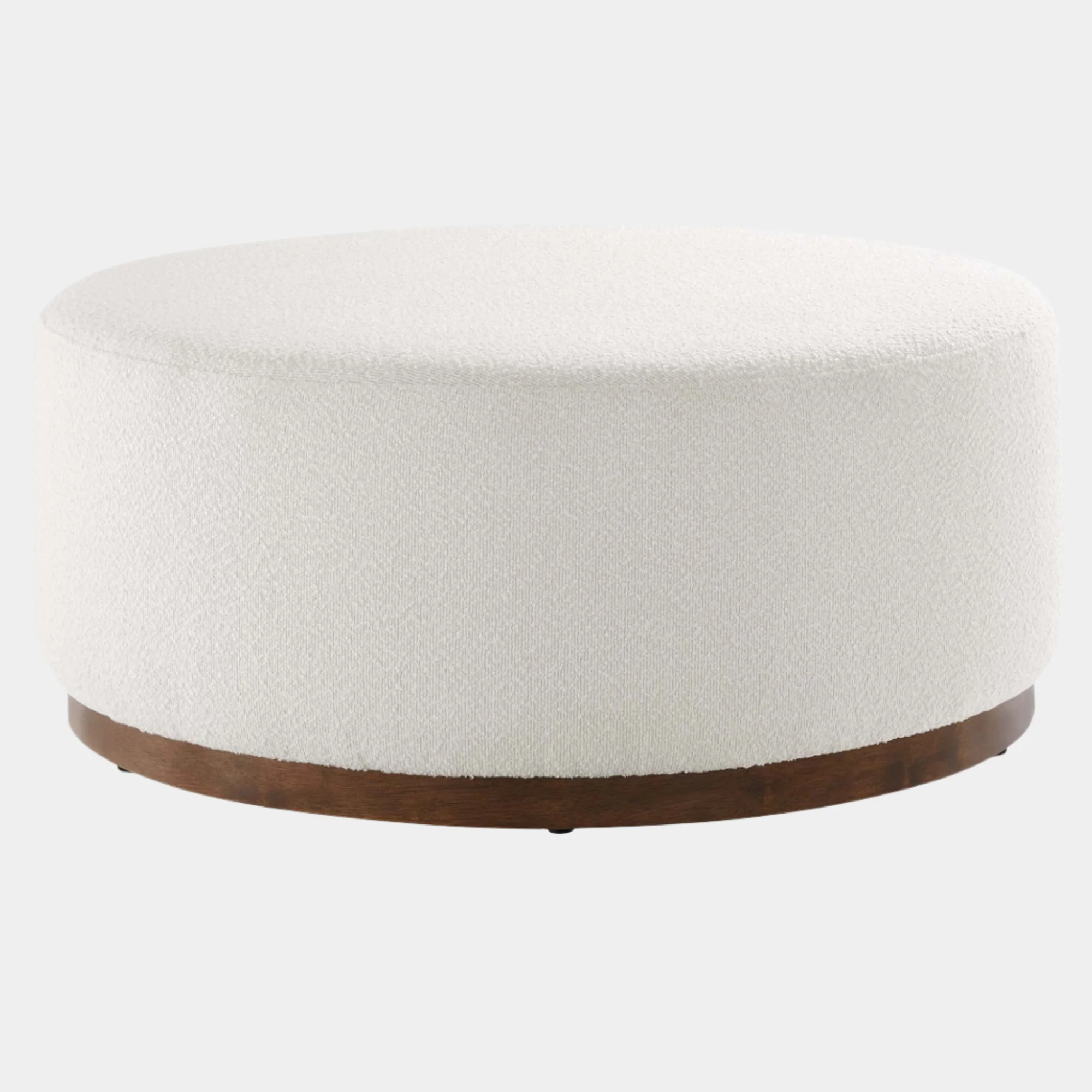 Tilden Large Round Boucle Upholstered Ottoman