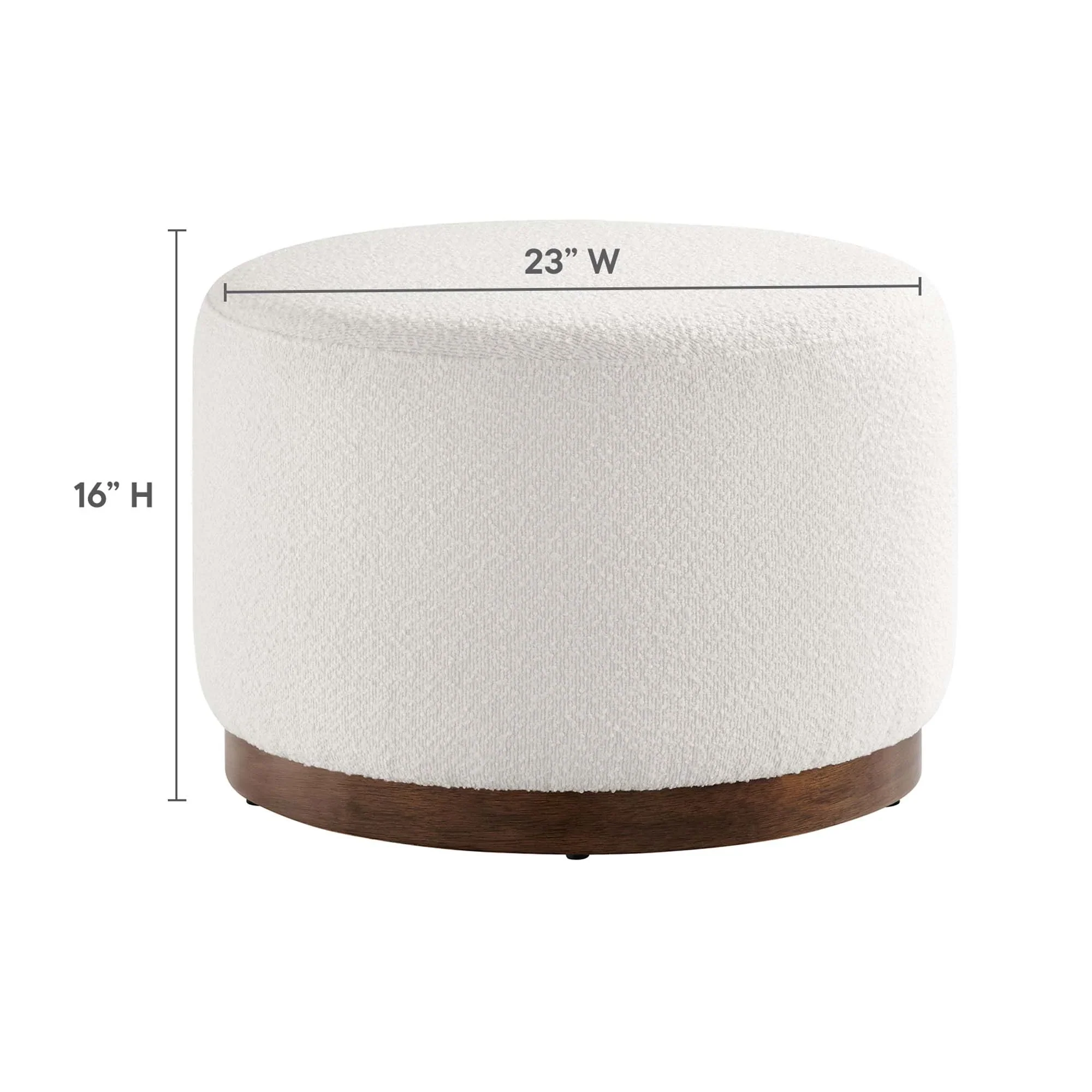 Tilden Large Round Boucle Upholstered Ottoman - Image 5