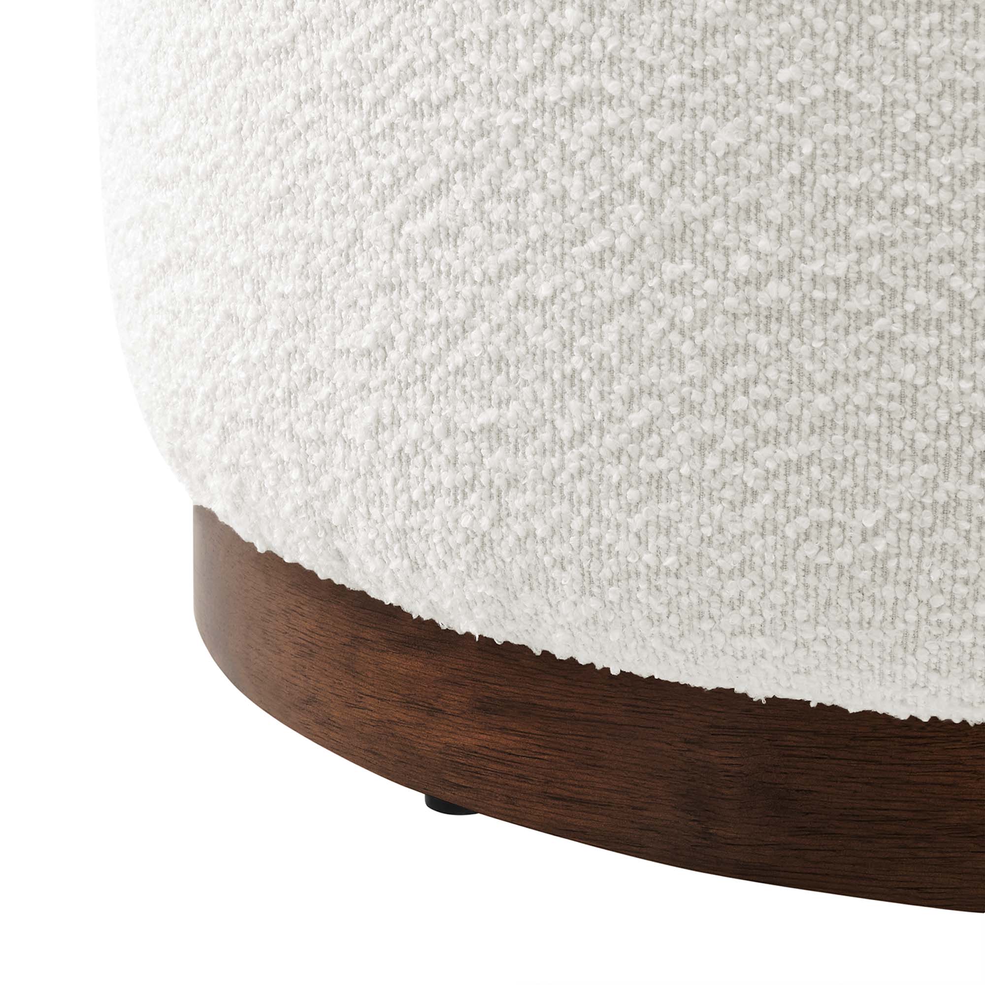 Tilden Large Round Boucle Upholstered Ottoman - Image 7