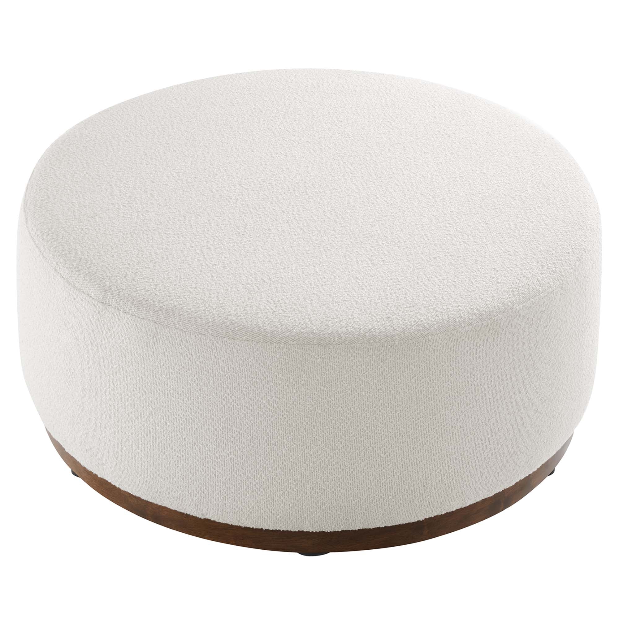 Tilden Large Round Boucle Upholstered Ottoman - Image 4