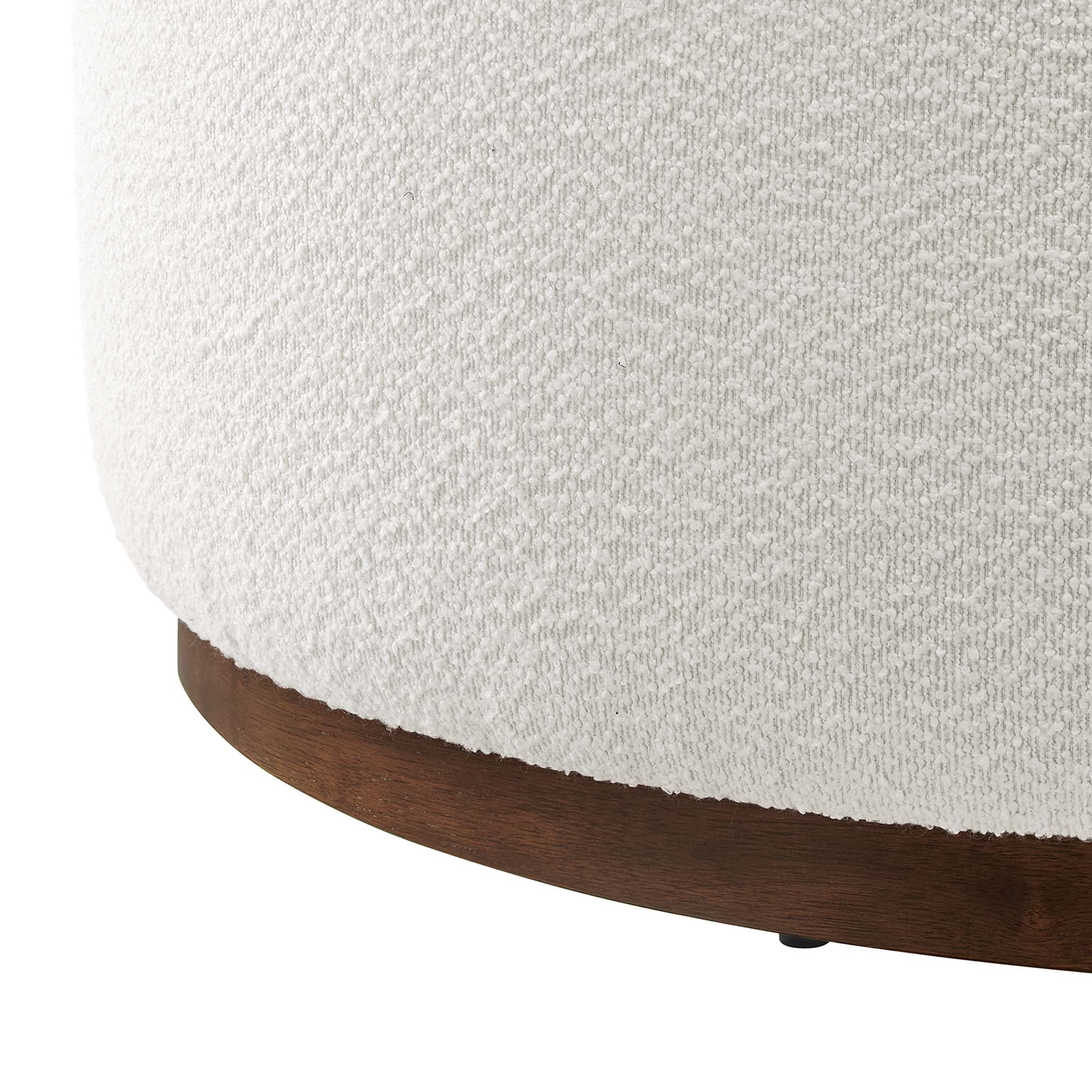 Tilden Large Round Boucle Upholstered Ottoman - Image 5