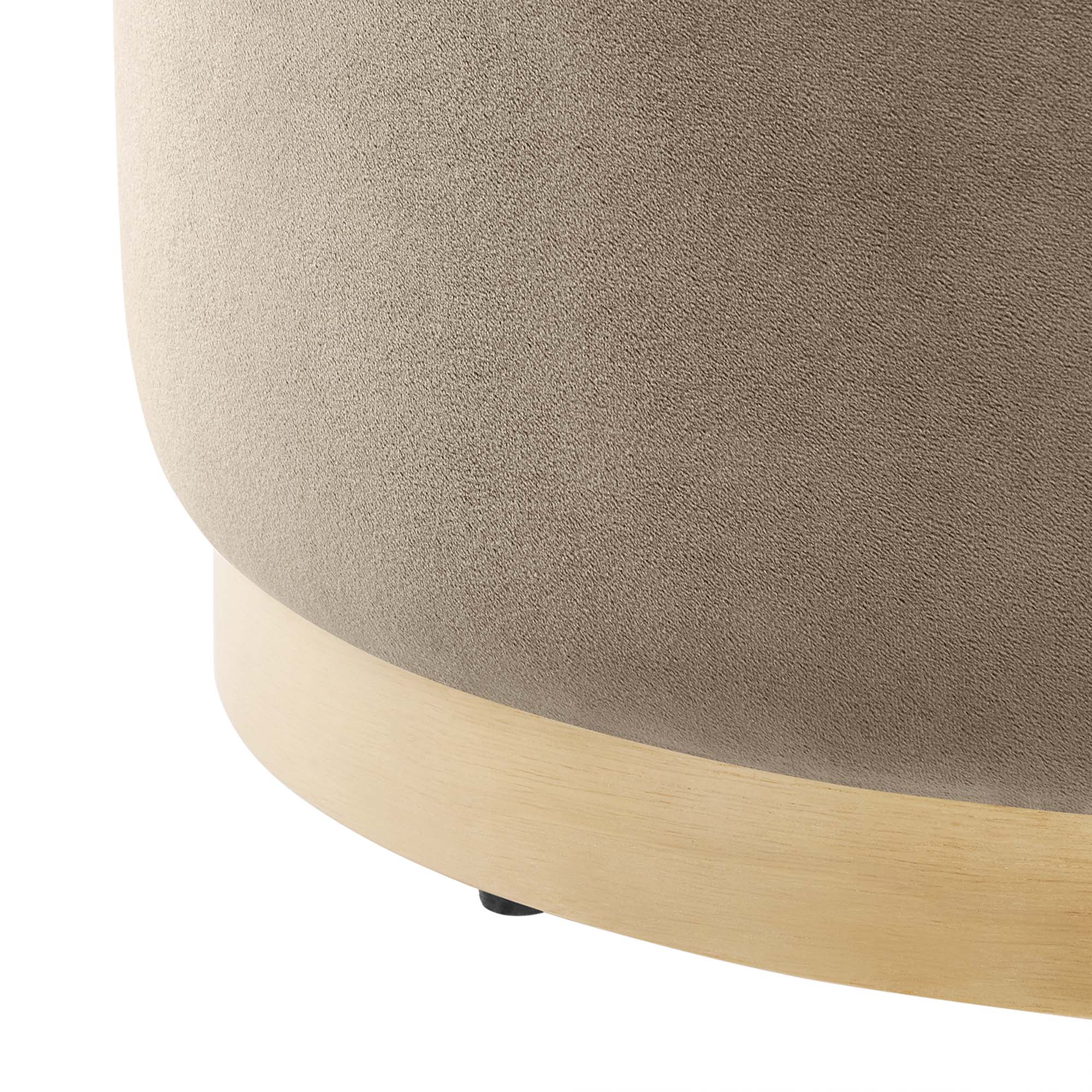 Tilden Large Round Performance Velvet Upholstered Ottoman - Image 38