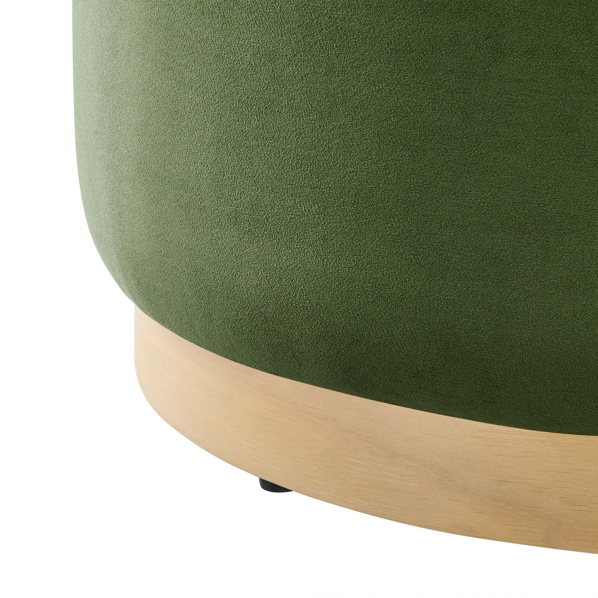 Tilden Large Round Performance Velvet Upholstered Ottoman - Image 6