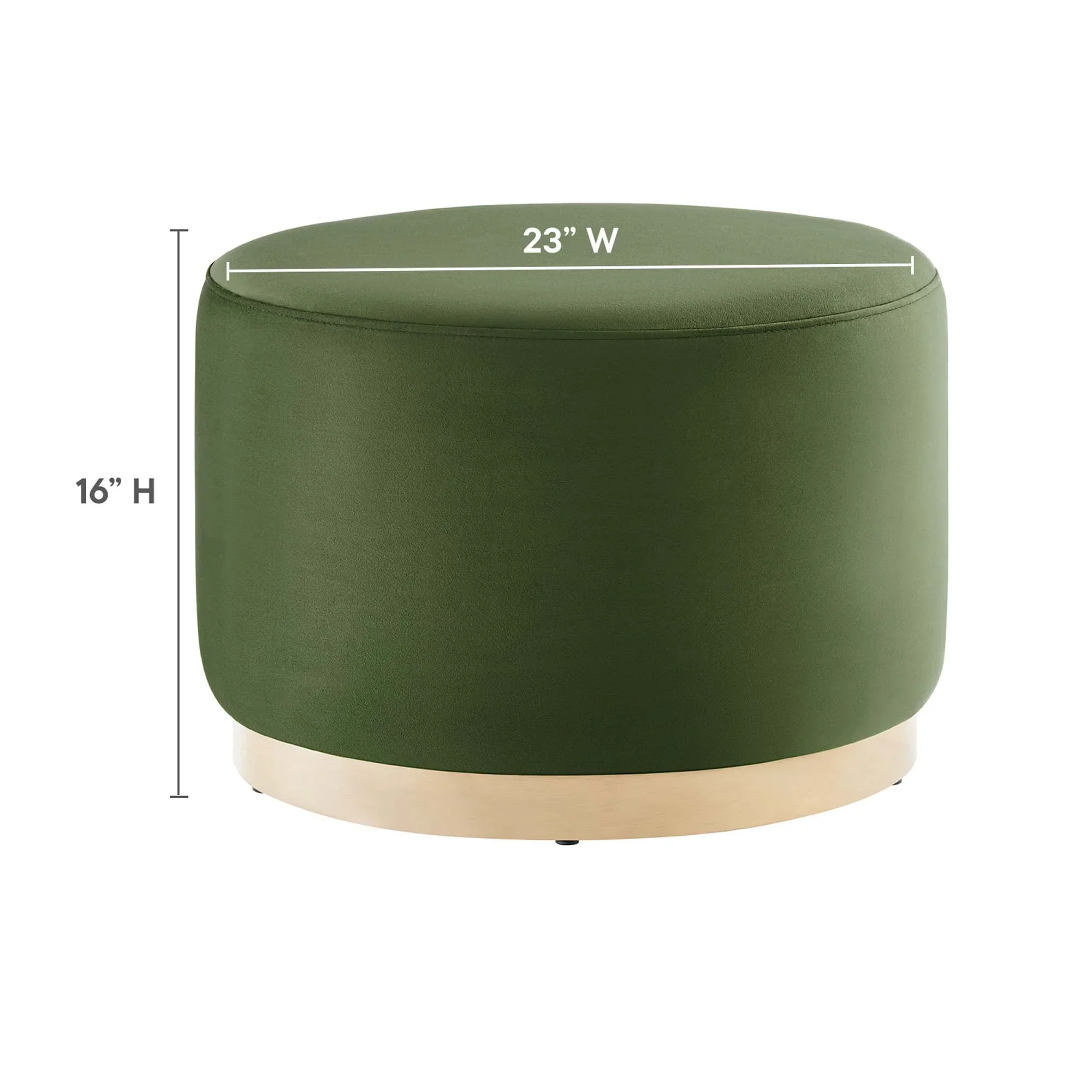 Tilden Large Round Performance Velvet Upholstered Ottoman - Image 8