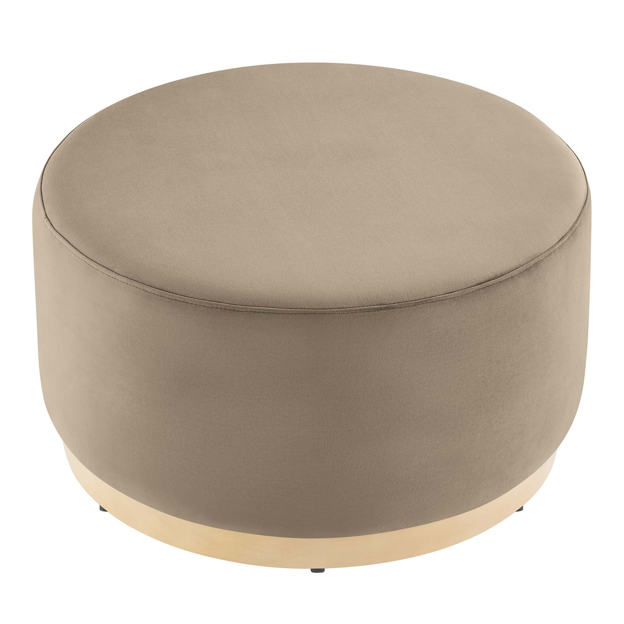 Tilden Large Round Performance Velvet Upholstered Ottoman - Image 11