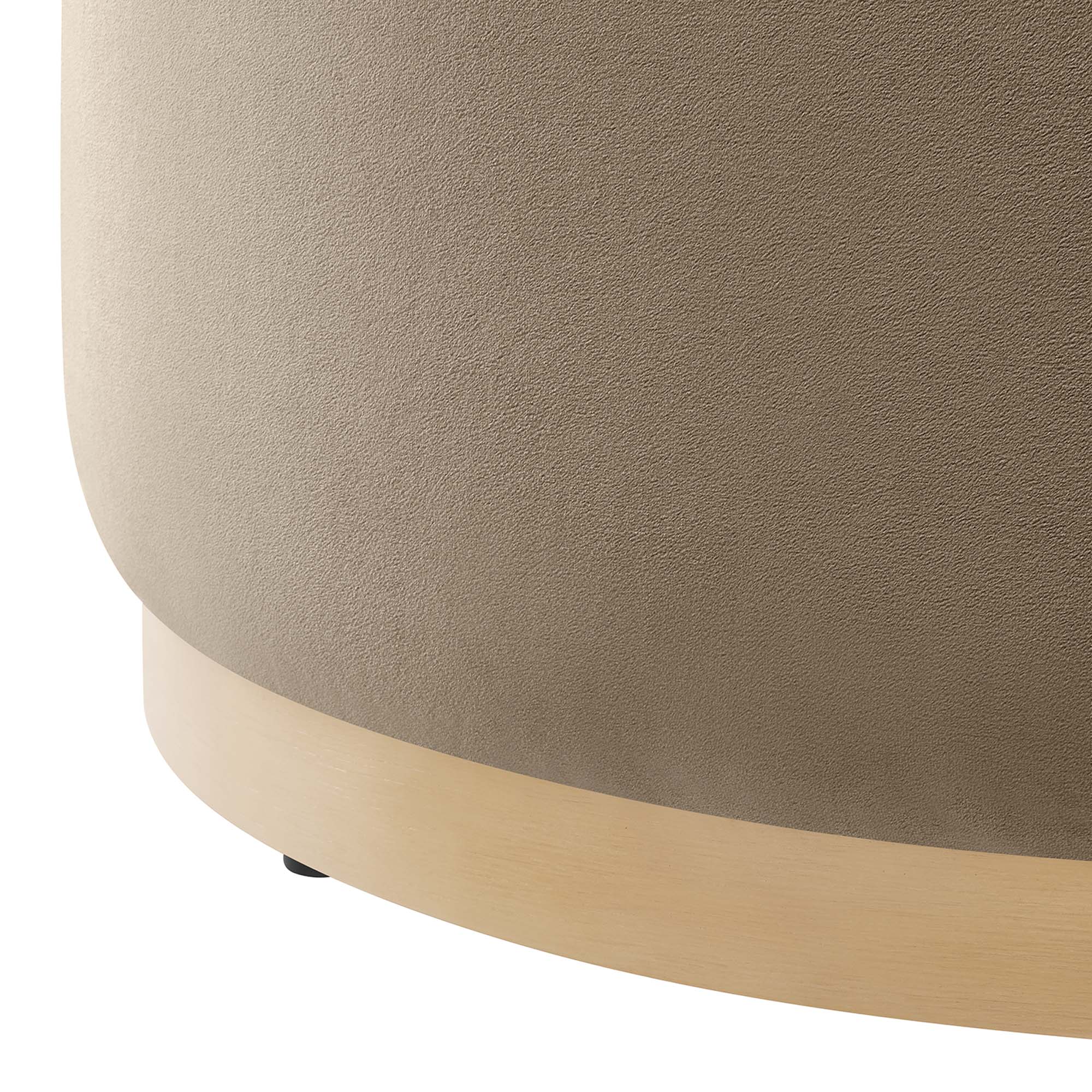Tilden Large Round Performance Velvet Upholstered Ottoman - Image 12