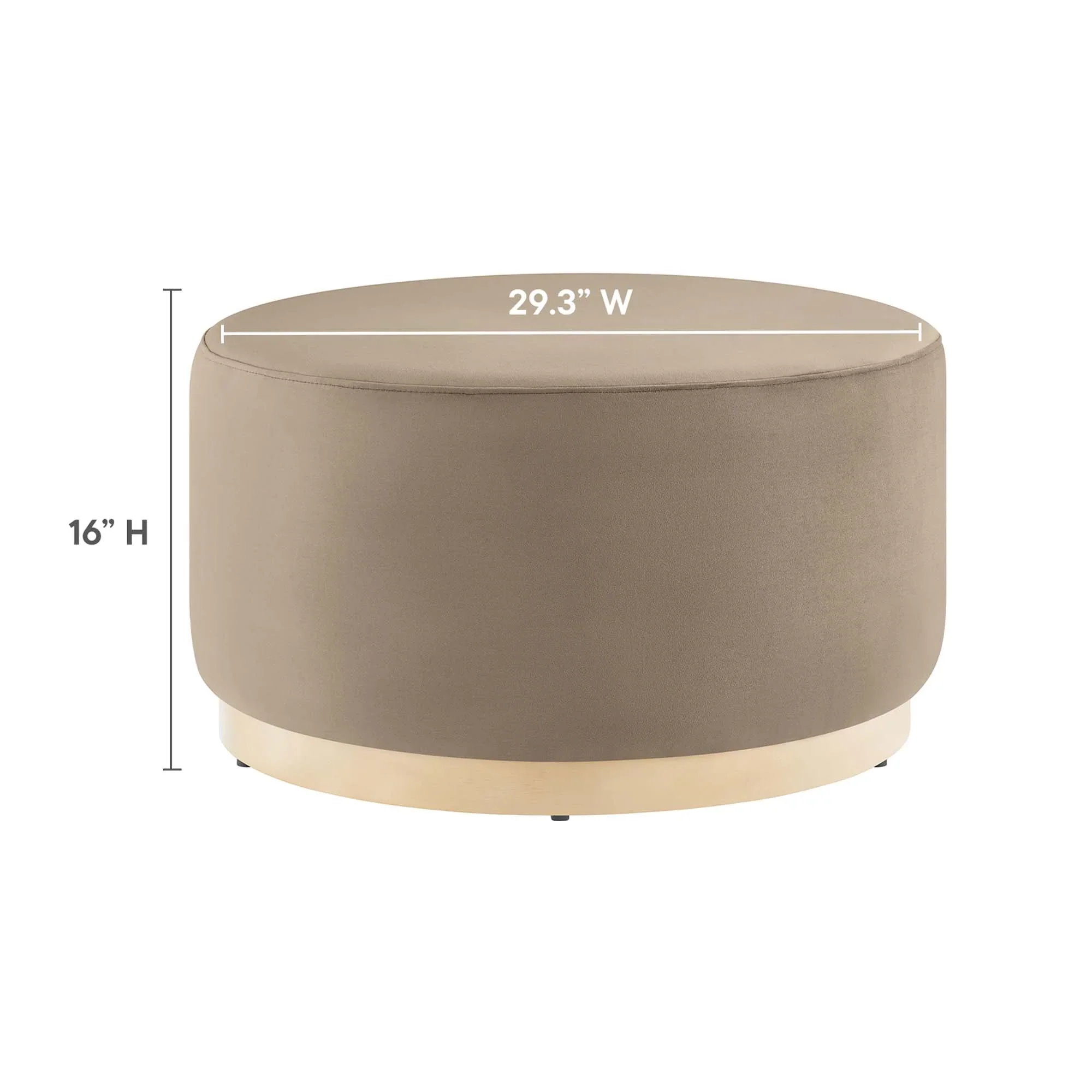 Tilden Large Round Performance Velvet Upholstered Ottoman - Image 14