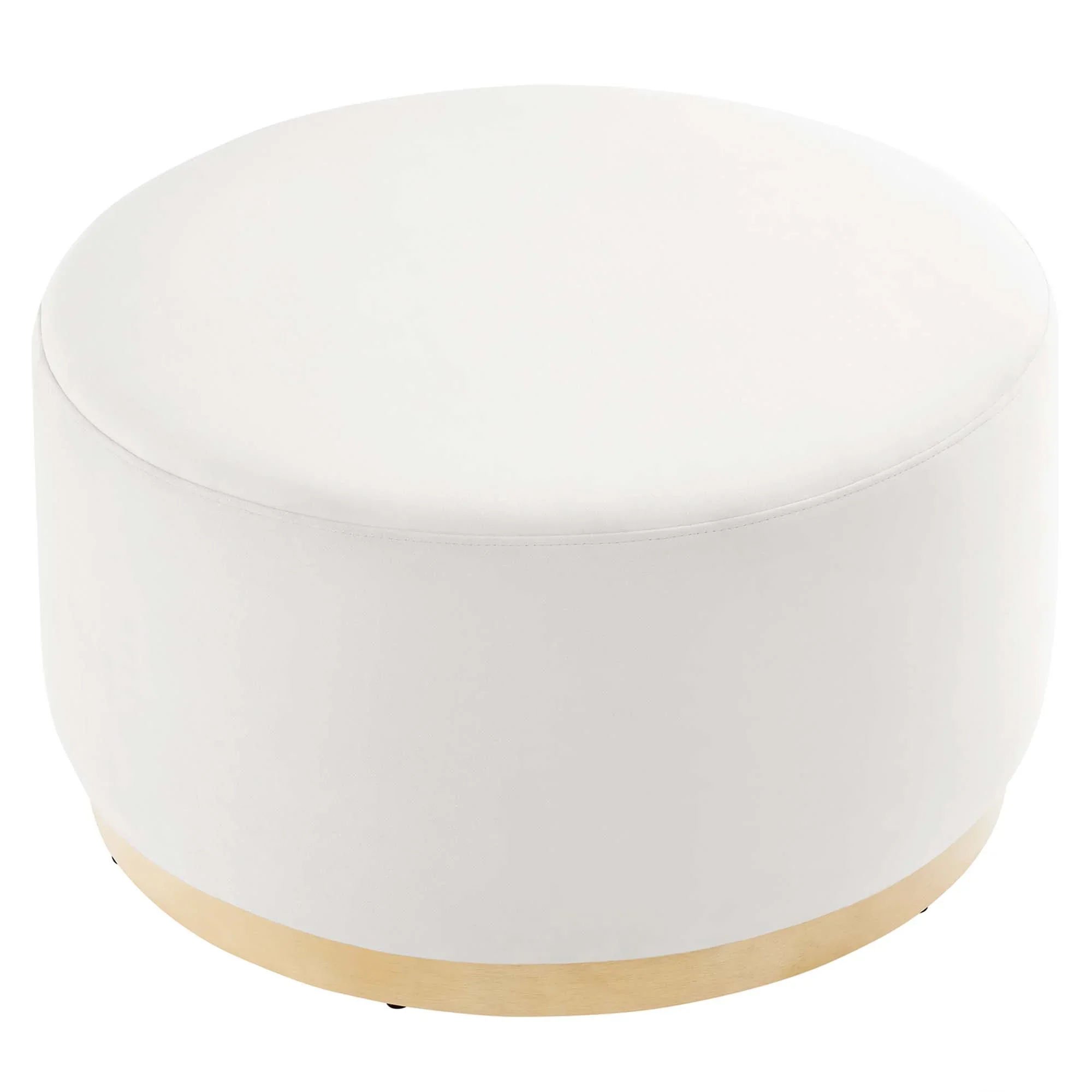 Tilden Large Round Performance Velvet Upholstered Ottoman - Image 19