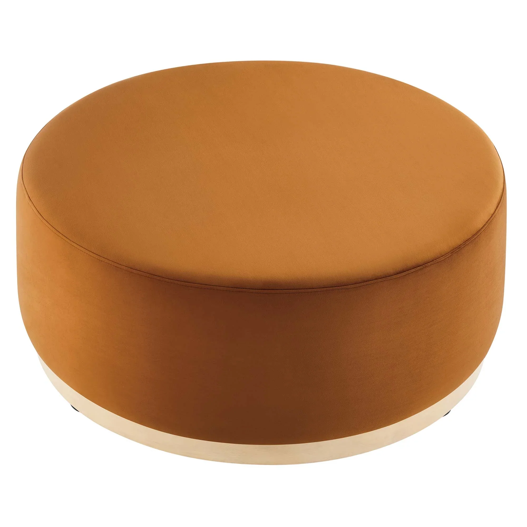 Tilden Large Round Performance Velvet Upholstered Ottoman - Image 34