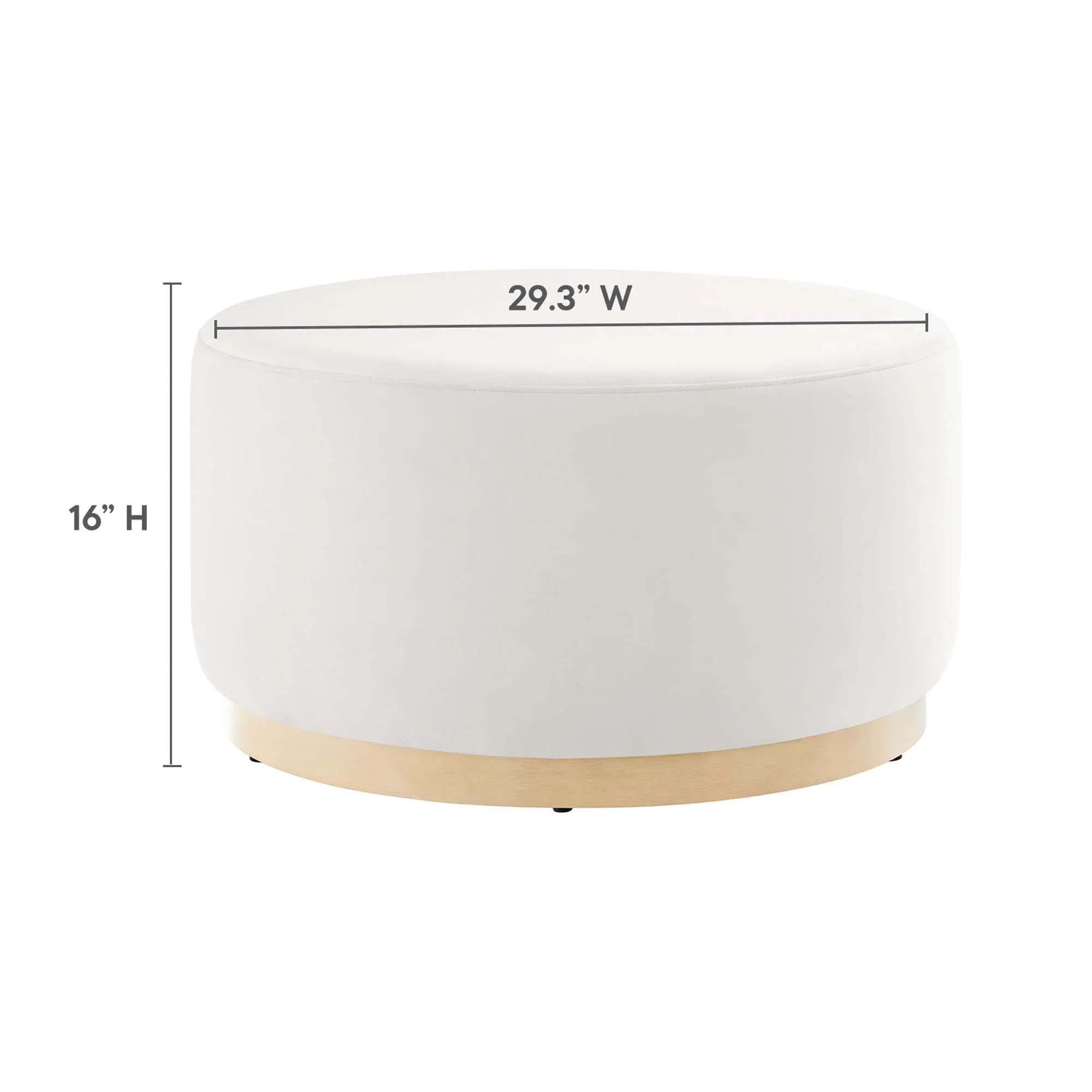 Tilden Large Round Performance Velvet Upholstered Ottoman - Image 21