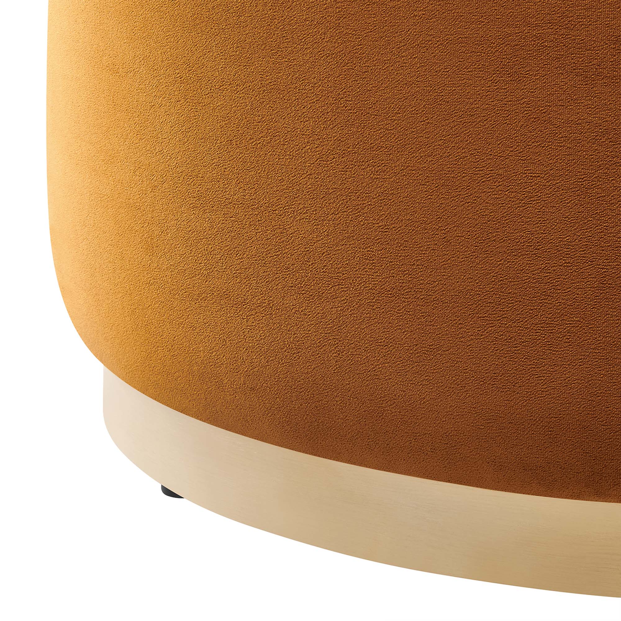 Tilden Large Round Performance Velvet Upholstered Ottoman - Image 32
