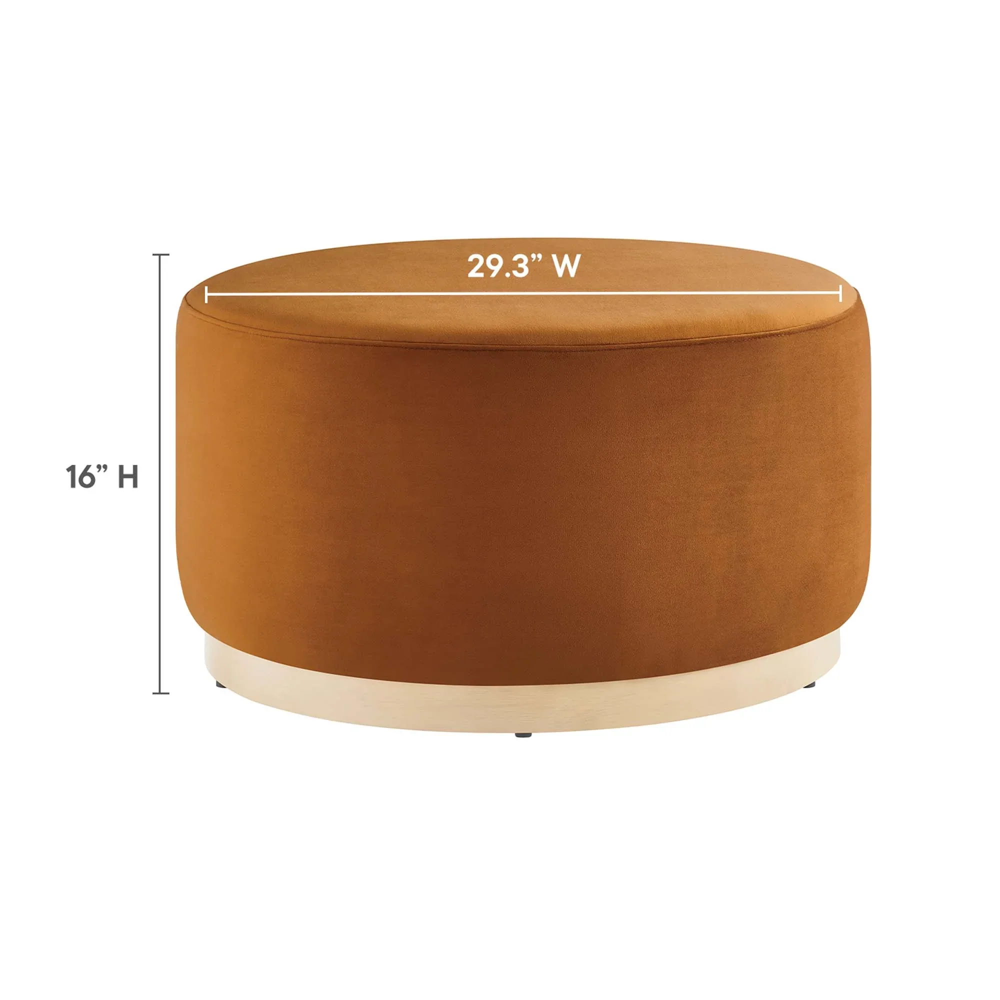 Tilden Large Round Performance Velvet Upholstered Ottoman - Image 33