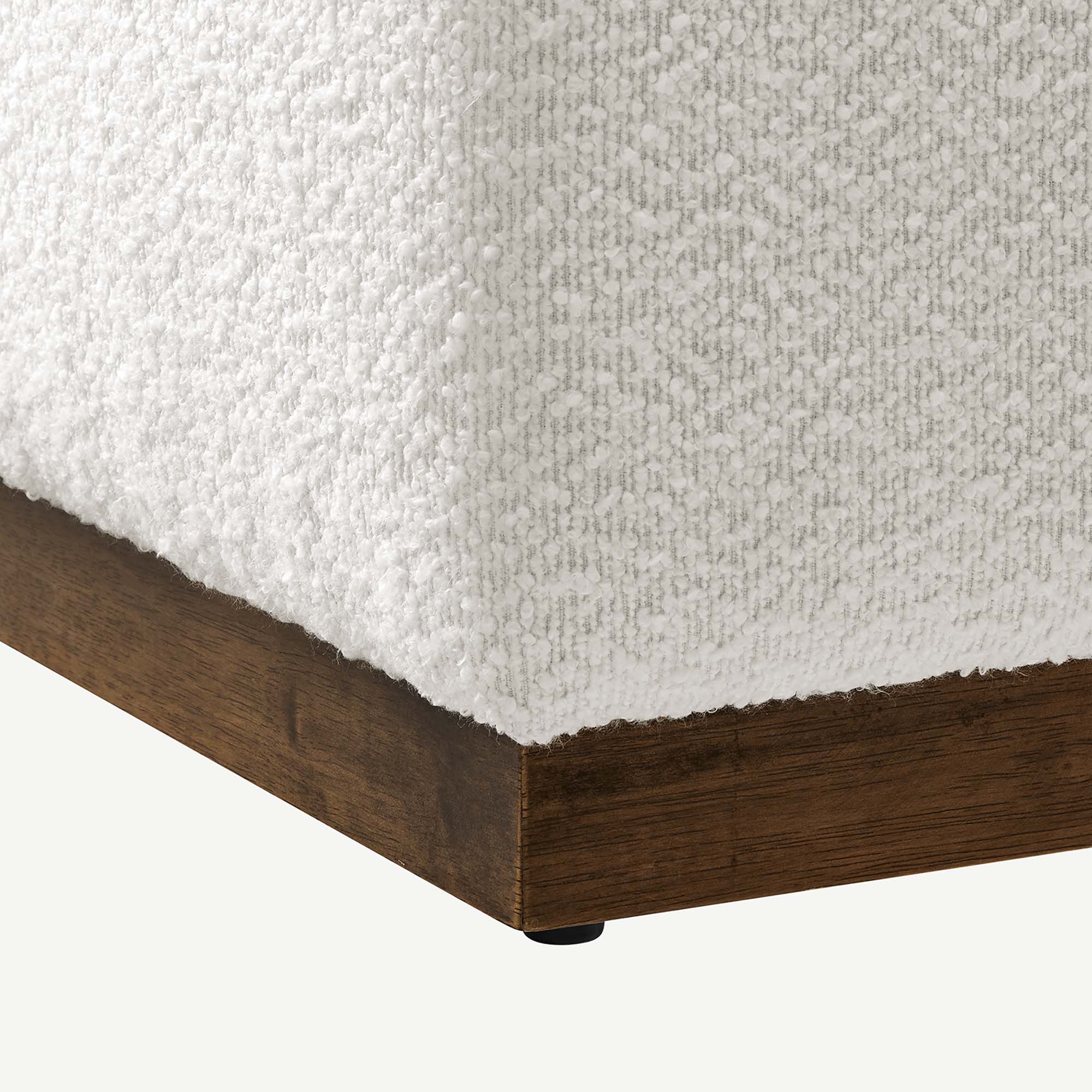 Tilden Large Square Boucle Upholstered Ottoman - Image 8