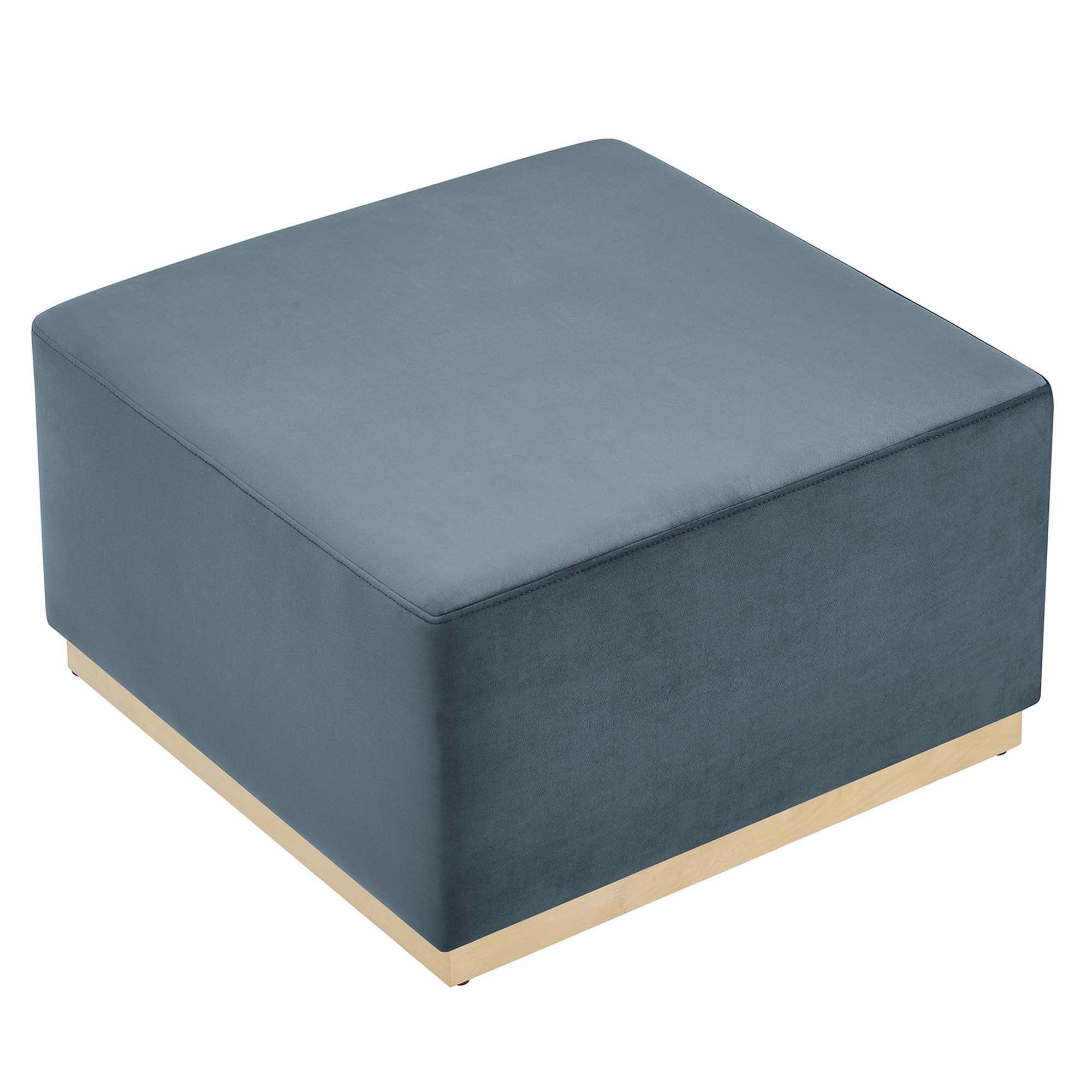 Tilden Large Square Performance Velvet Upholstered Ottoman - Image 23