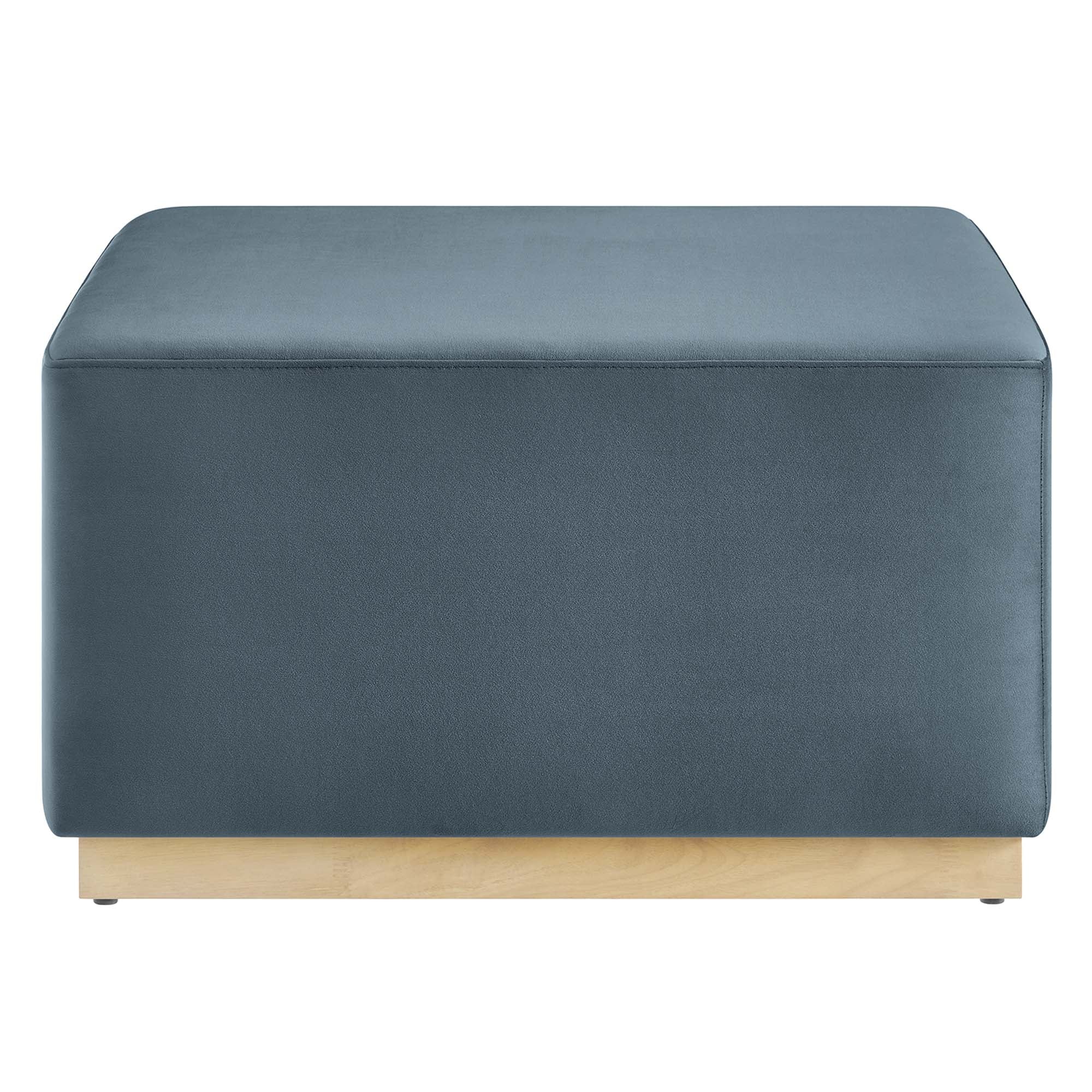 Tilden Large Square Performance Velvet Upholstered Ottoman - Image 24
