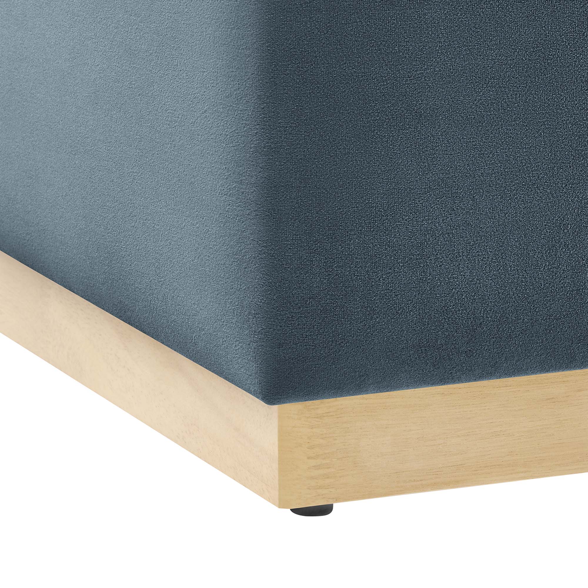 Tilden Large Square Performance Velvet Upholstered Ottoman - Image 25