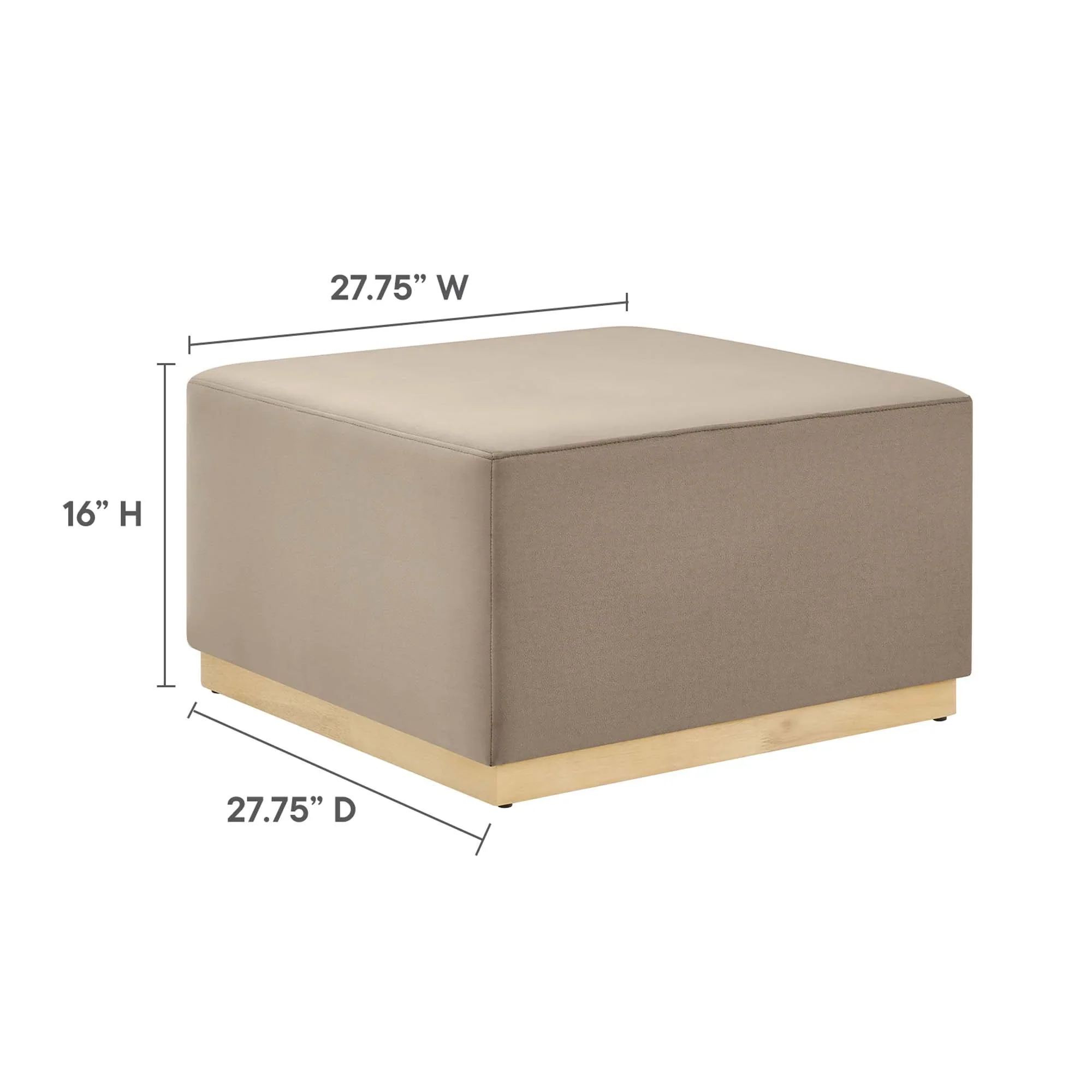 Tilden Large Square Performance Velvet Upholstered Ottoman - Image 39