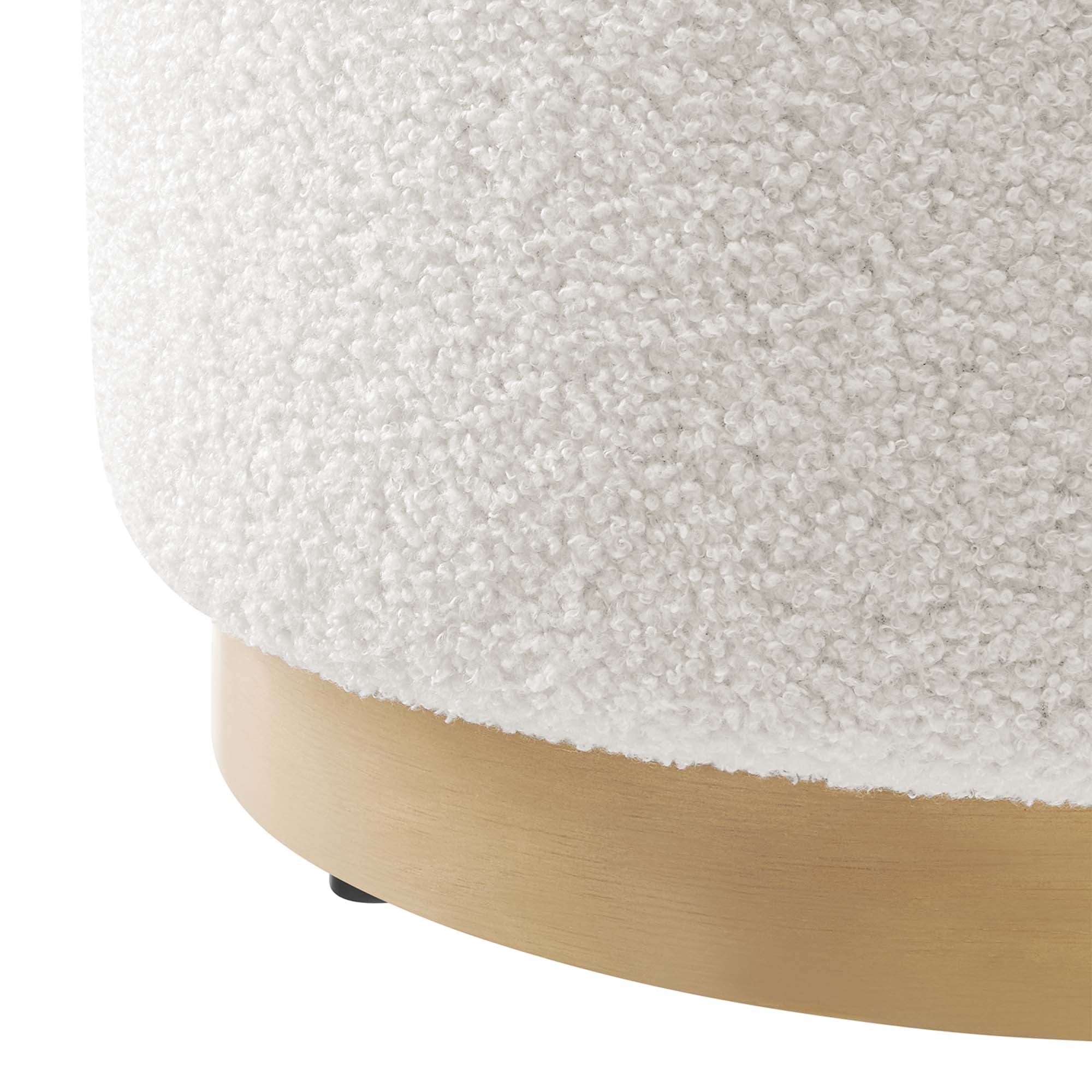 Tilden Round Sherpa Upholstered Ottoman - Image 13