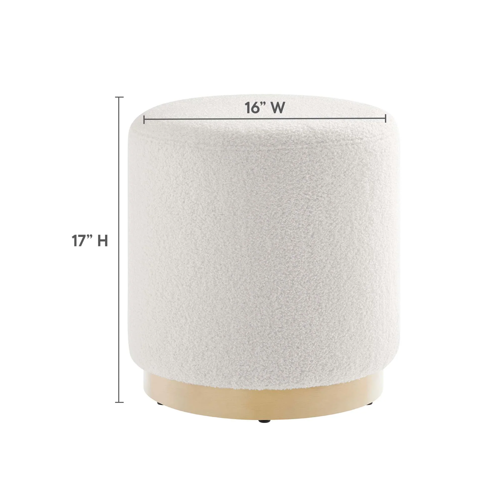 Tilden Round Sherpa Upholstered Ottoman - Image 15