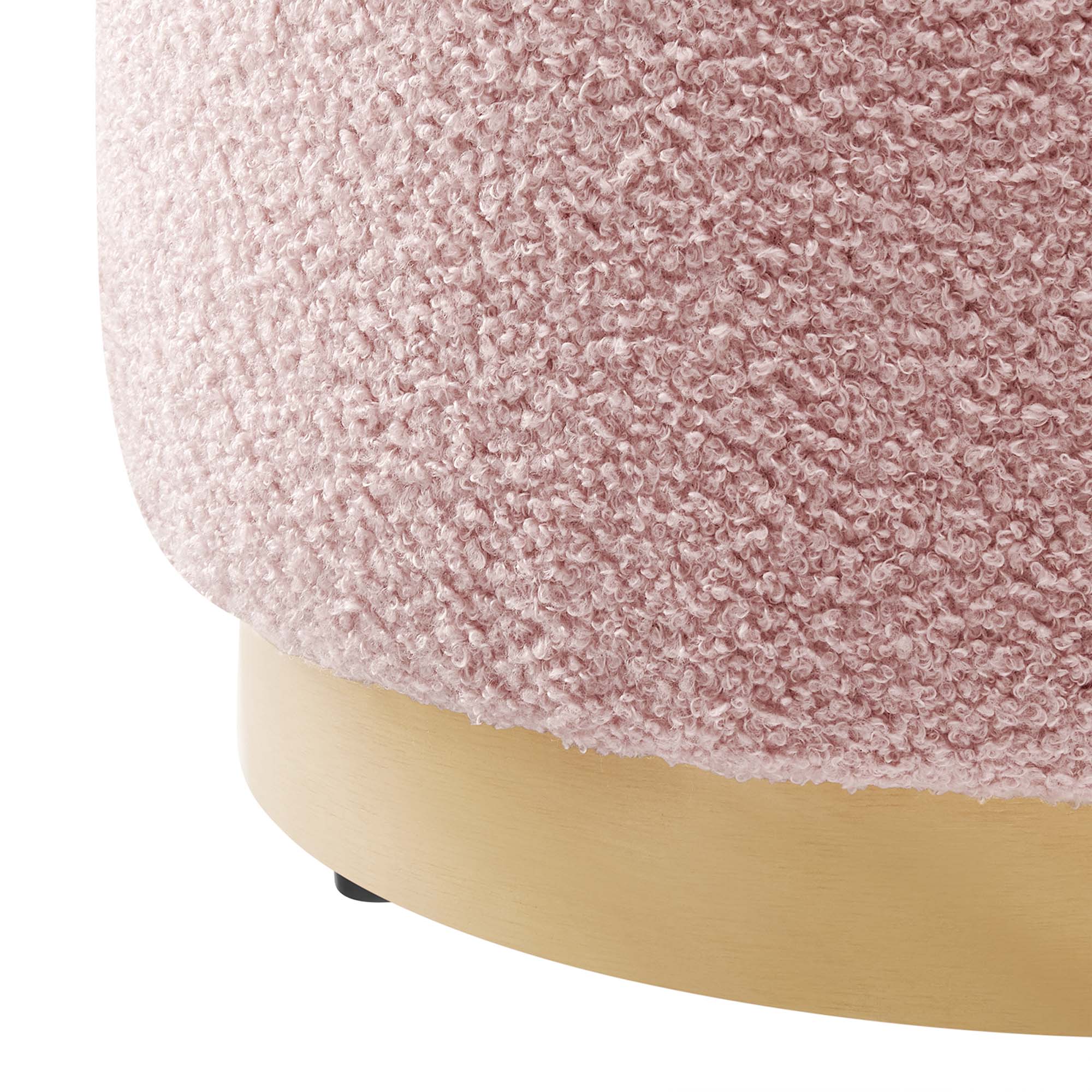Tilden Round Sherpa Upholstered Ottoman - Image 5