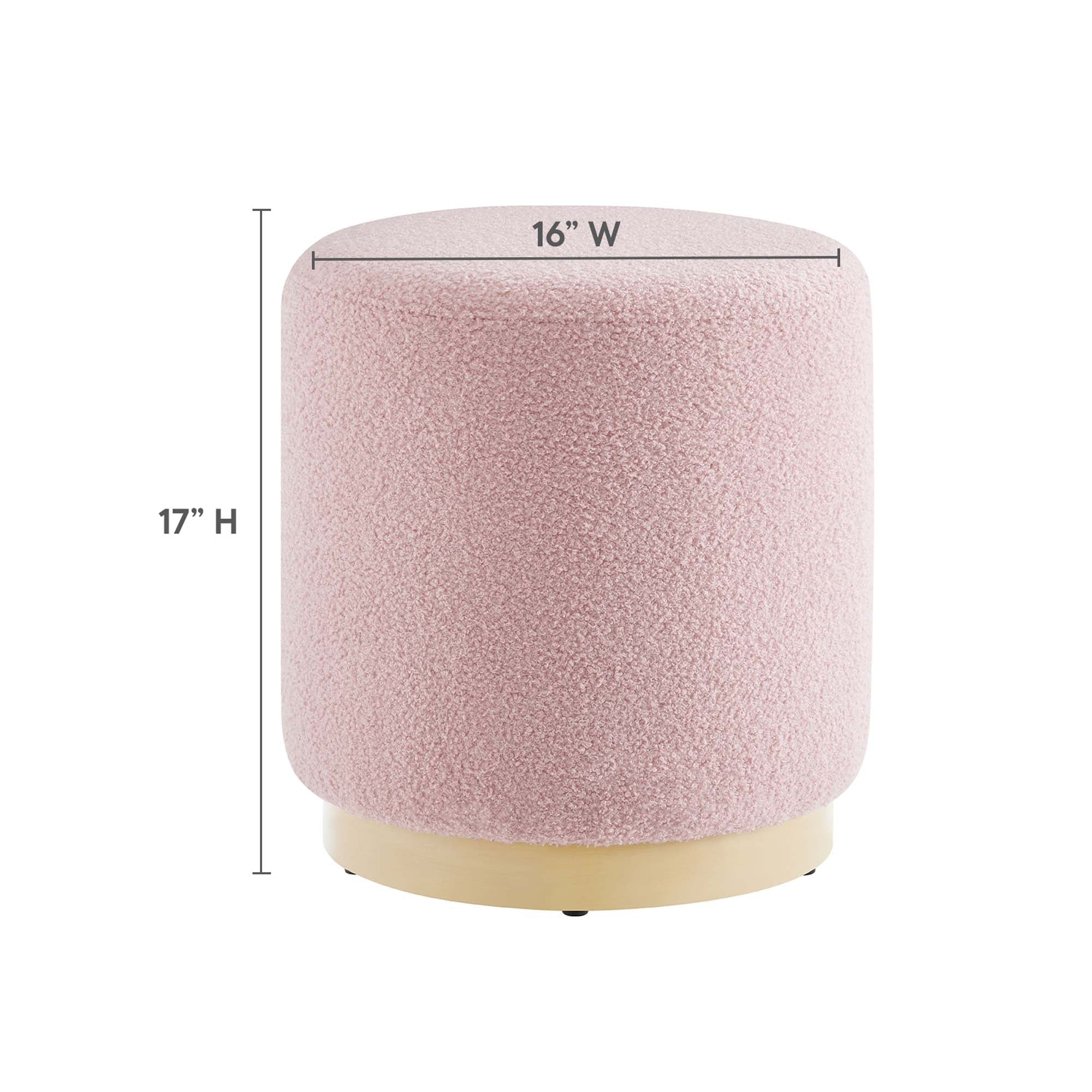 Tilden Round Sherpa Upholstered Ottoman - Image 7