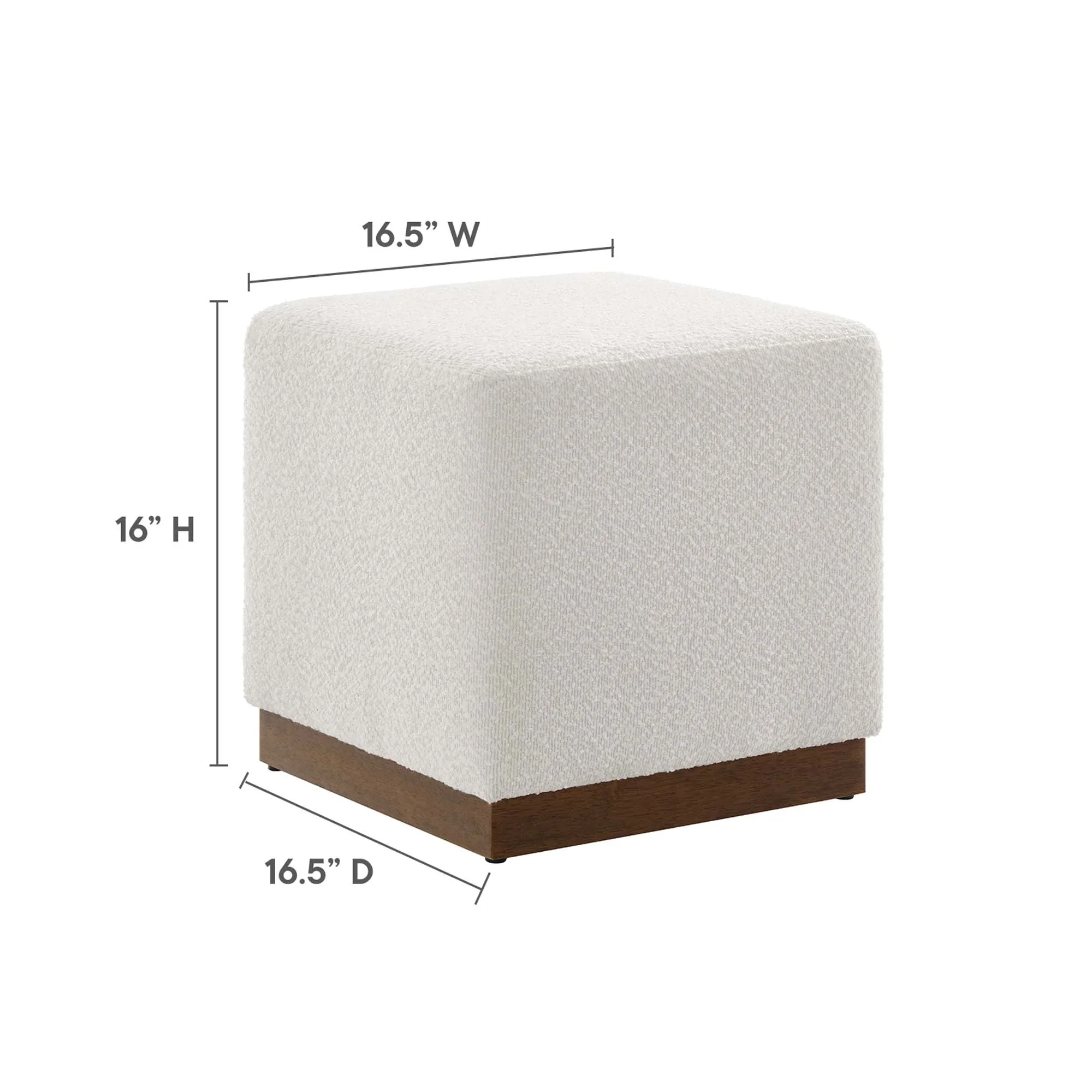 Tilden Square Boucle Upholstered Ottoman - Image 5