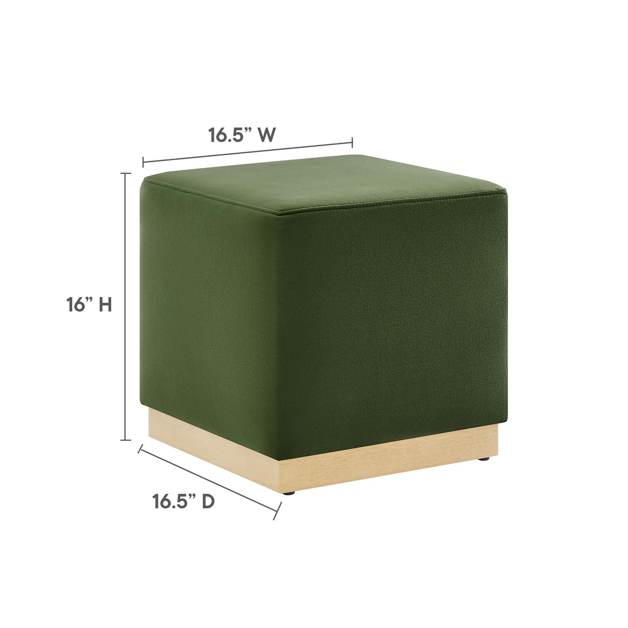 Tilden Square Performance Velvet Upholstered Ottoman - Image 32