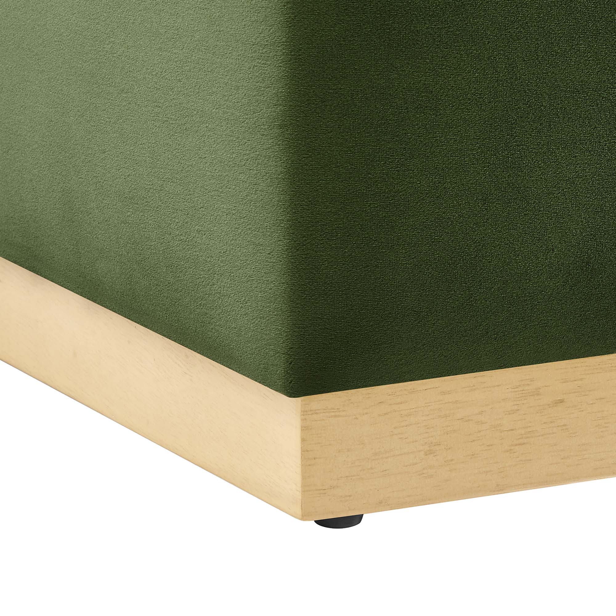 Tilden Square Performance Velvet Upholstered Ottoman - Image 36