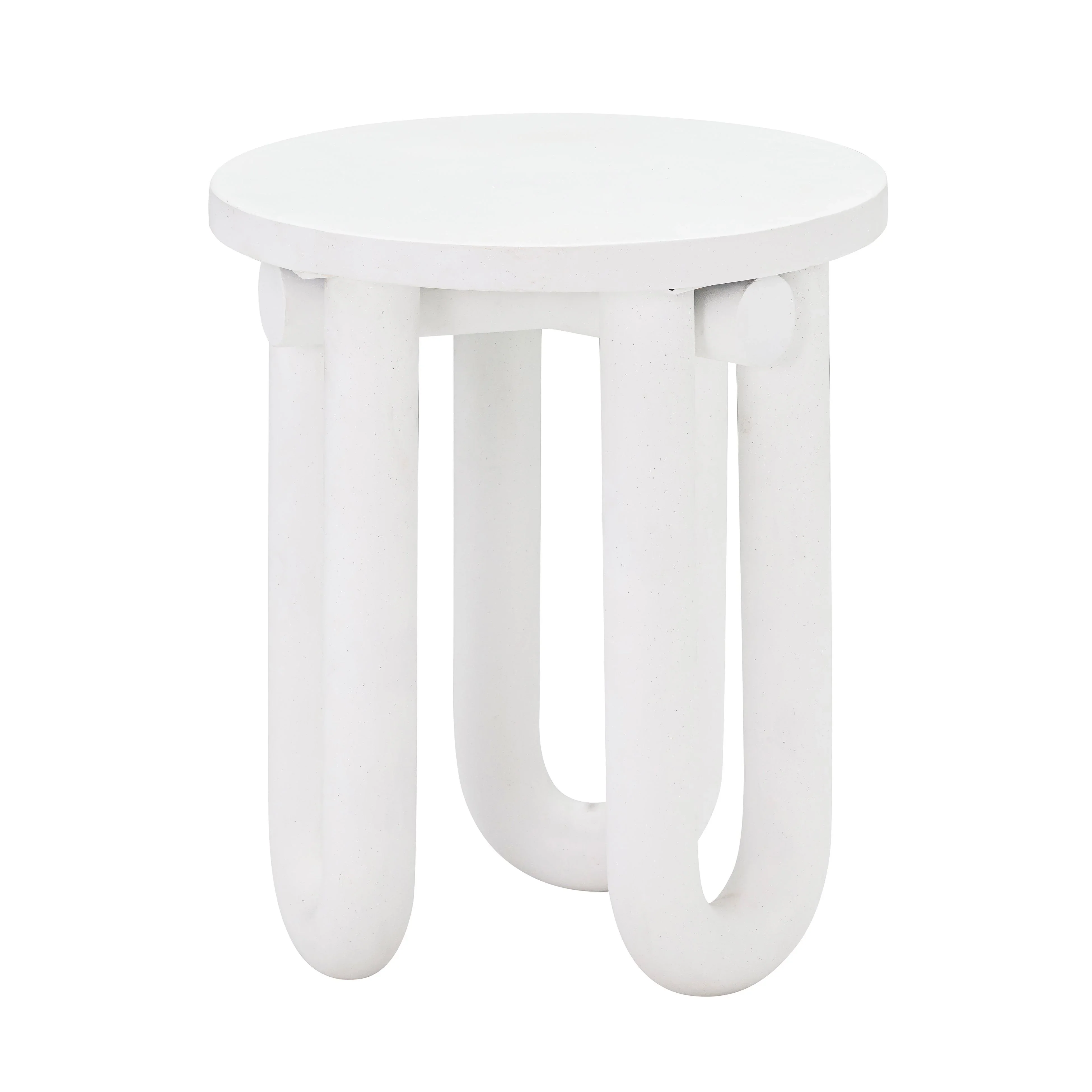 Tildy White Concrete Indoor / Outdoor Round Side Table - Image 3