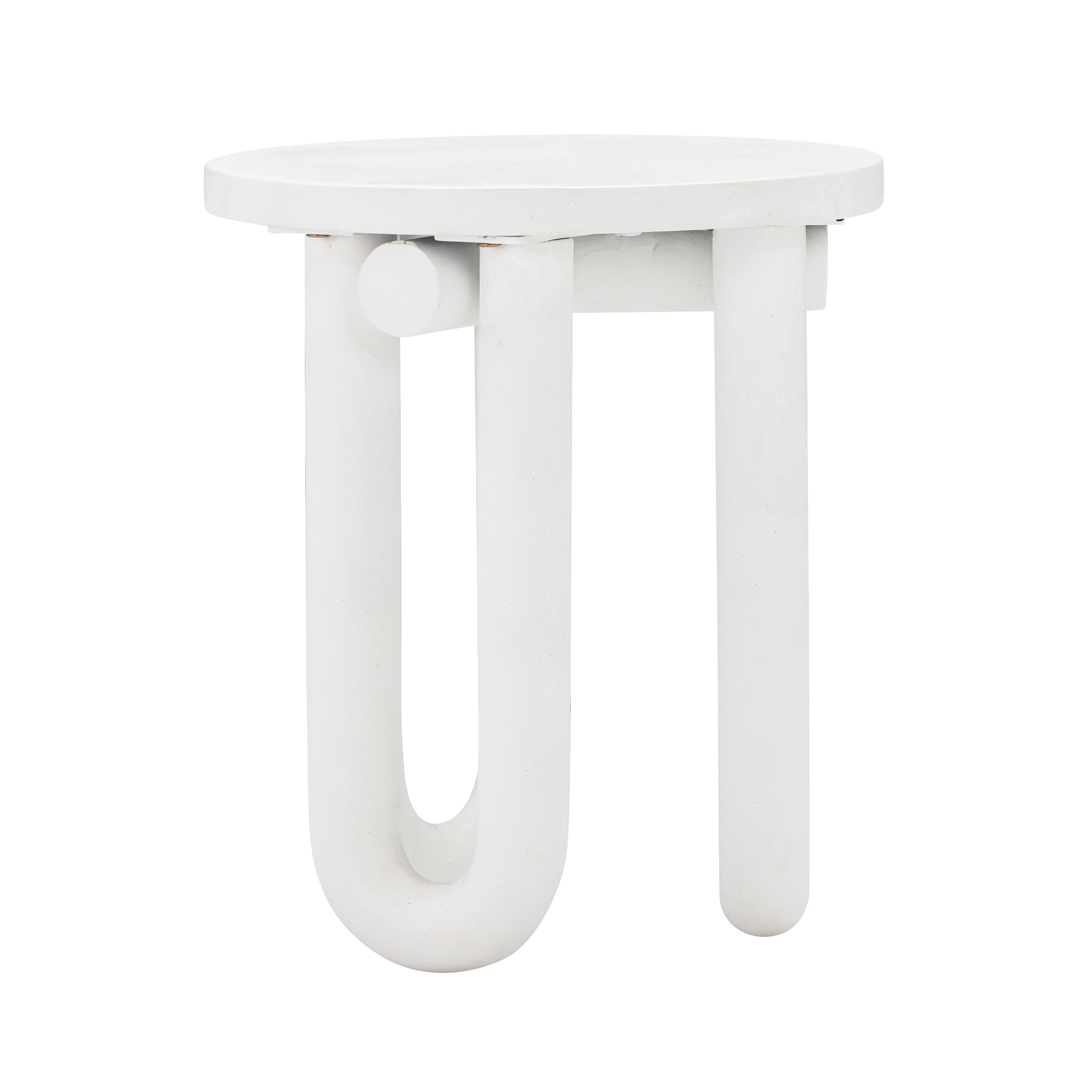 Tildy White Concrete Indoor / Outdoor Round Side Table - Image 4