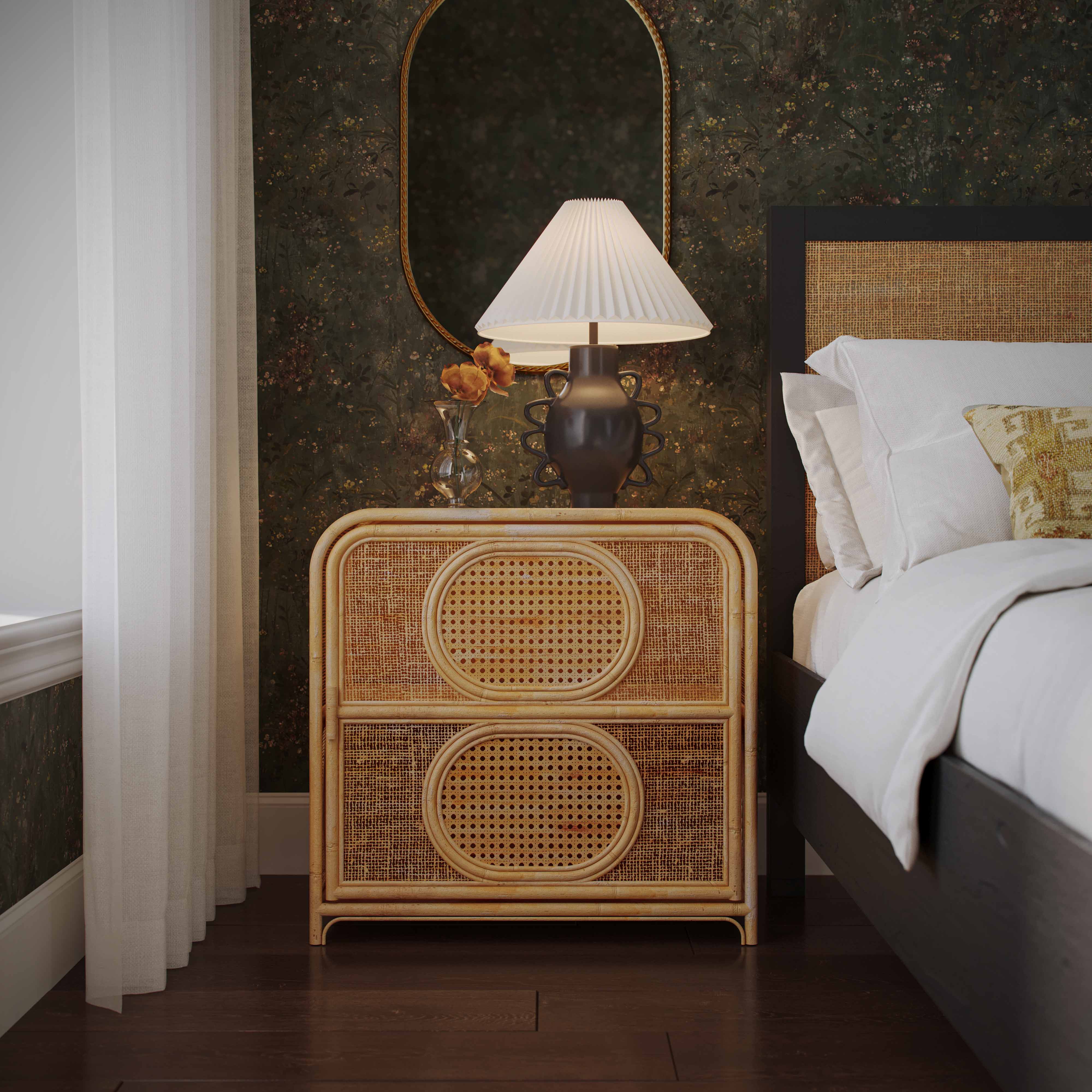 Tina 27" Rattan Nightstand With Storage - Image 2