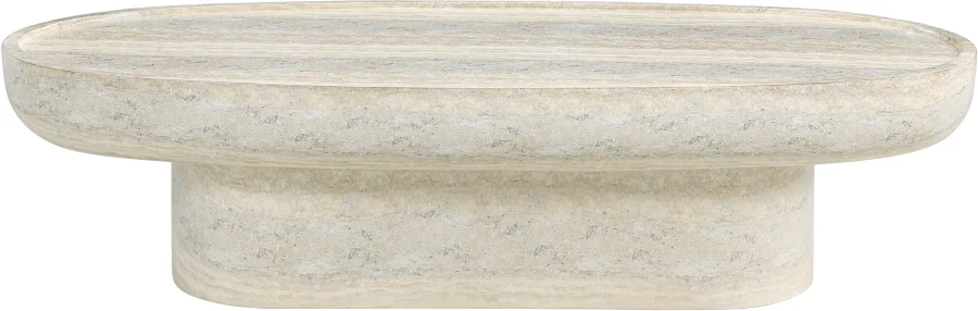 Tivoli Travertine Finish Indoor / Outdoor Concrete Coffee Table - Image 6