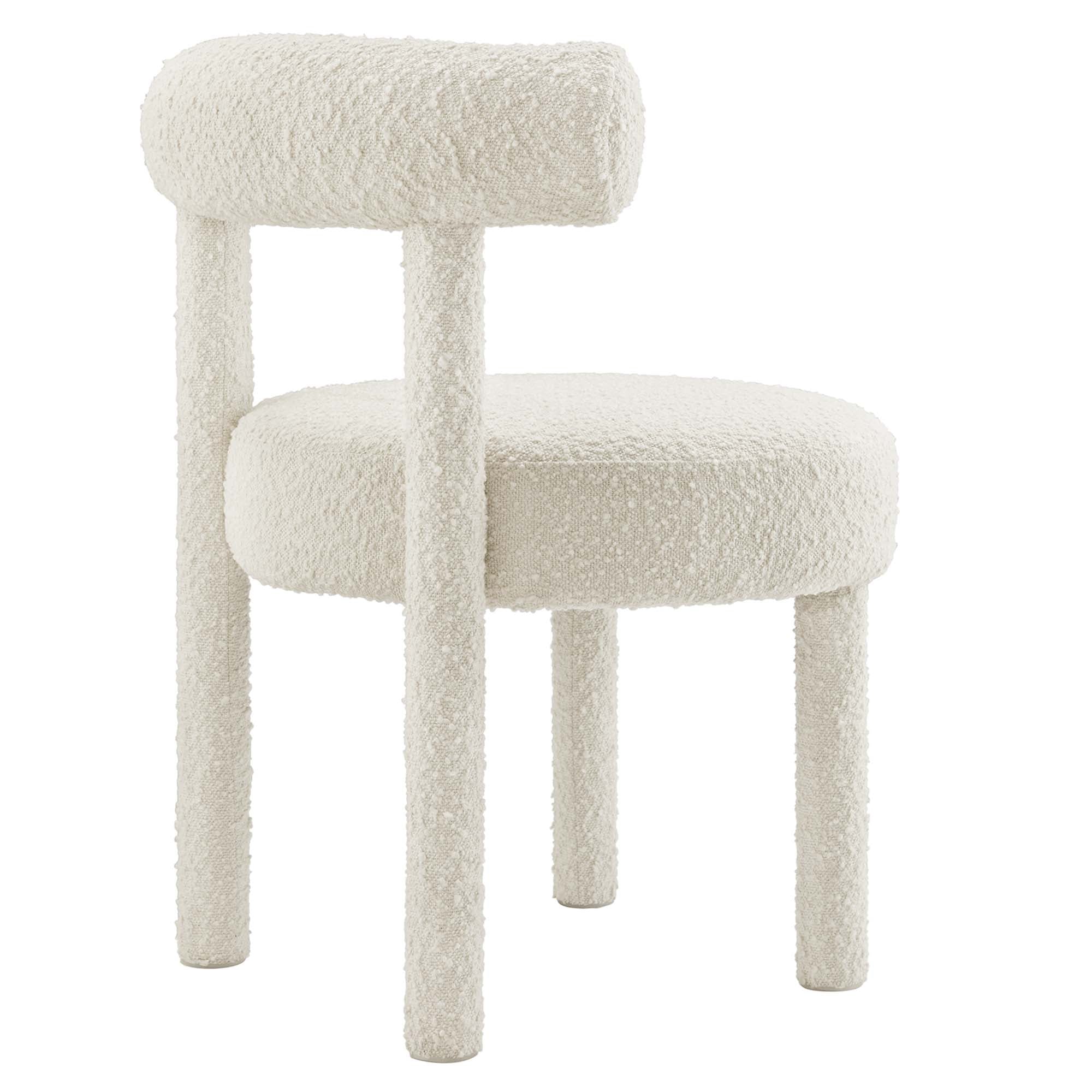 Toulouse Boucle Fabric Dining Chair Set of 2 in Ivory - Image 6