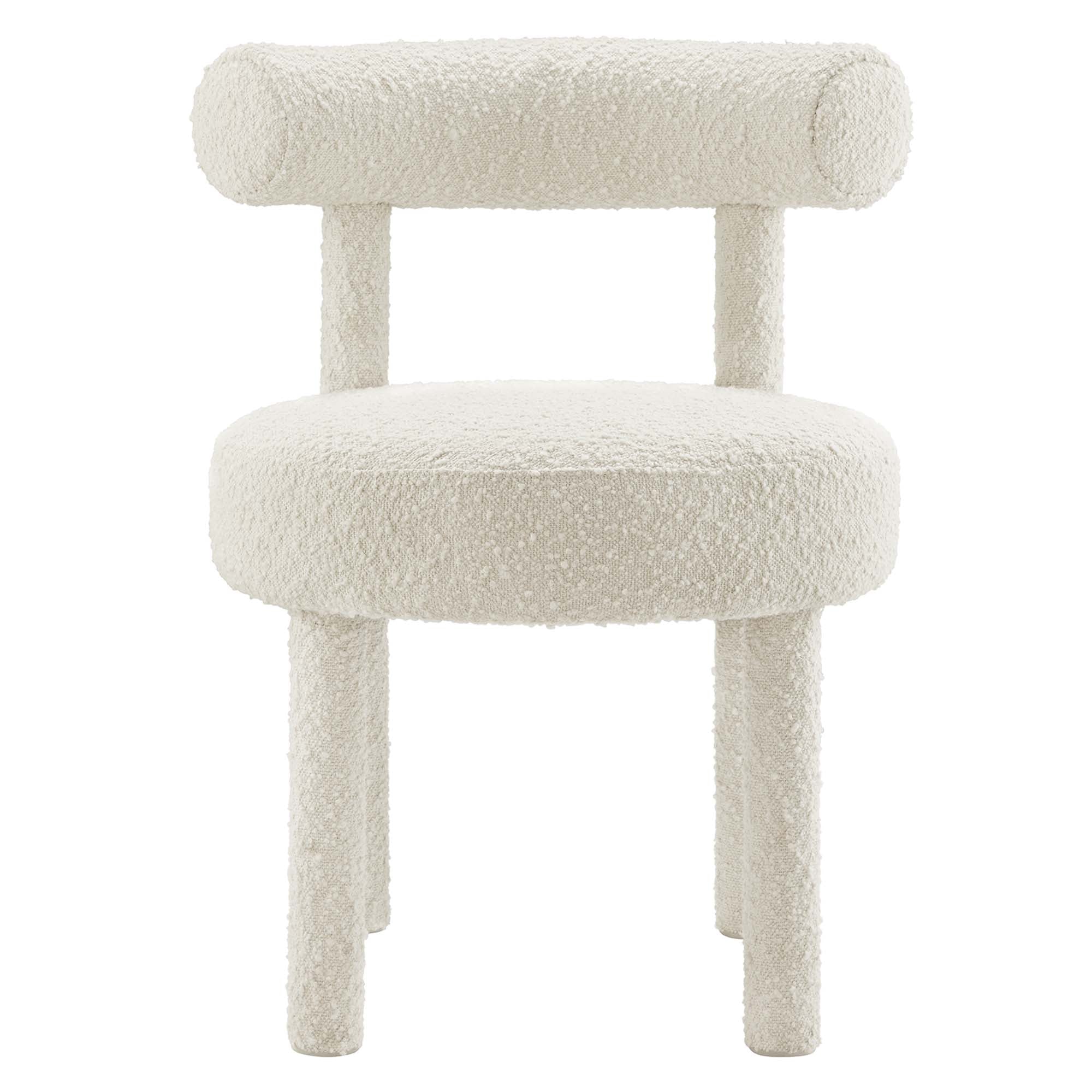 Toulouse Boucle Fabric Dining Chair Set of 2 in Ivory - Image 7