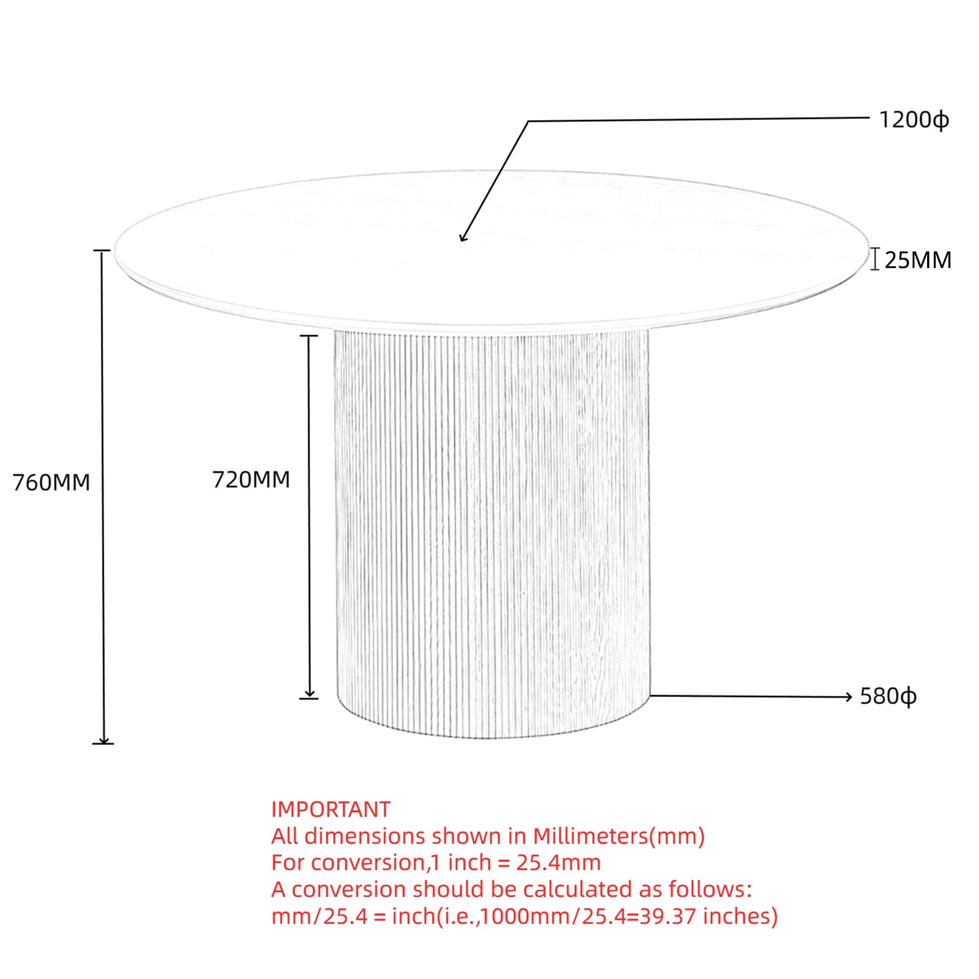 Tovas Round Dining Table in Ivory - Image 8