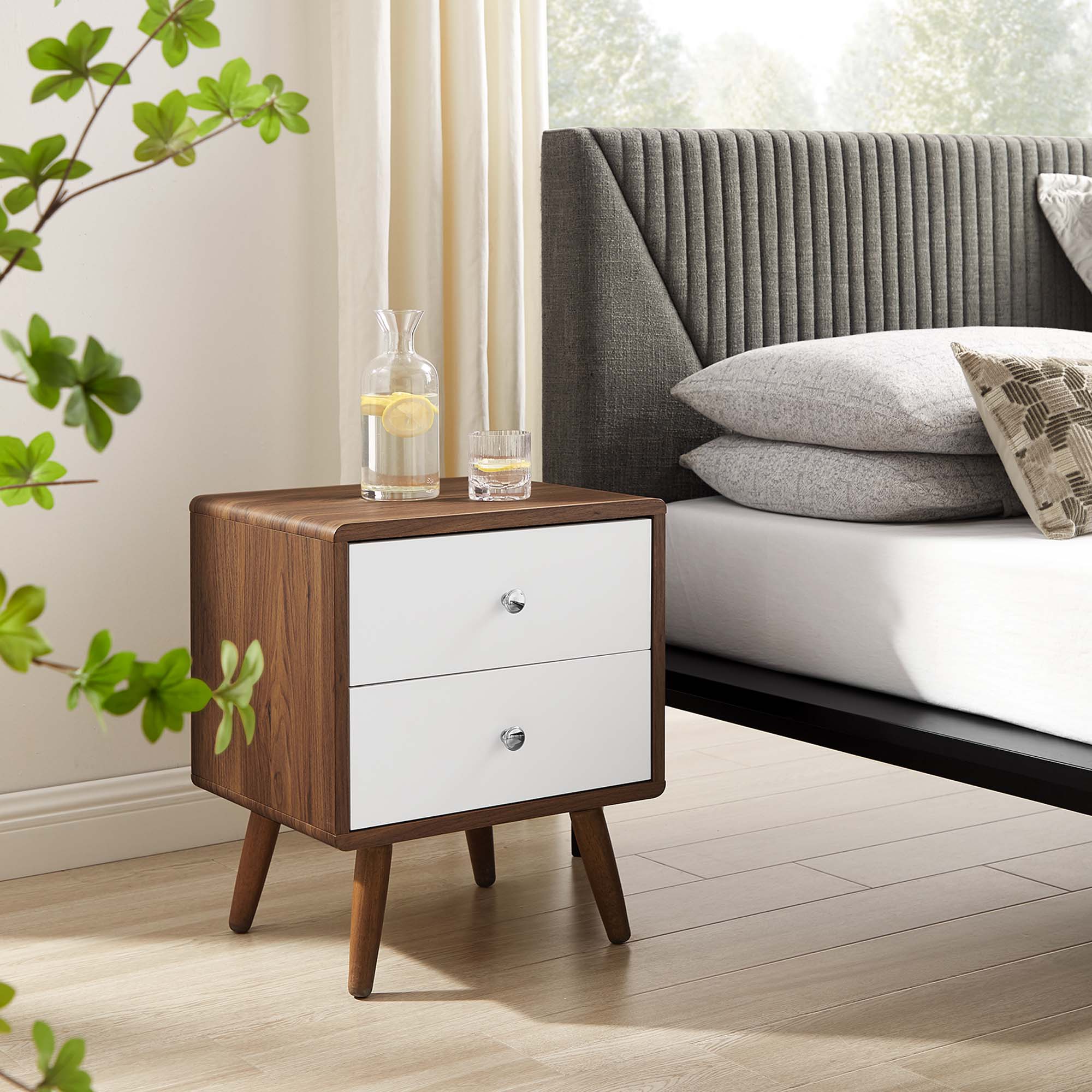 Transmit 2-Drawer Nightstand in Walnut White - Image 2