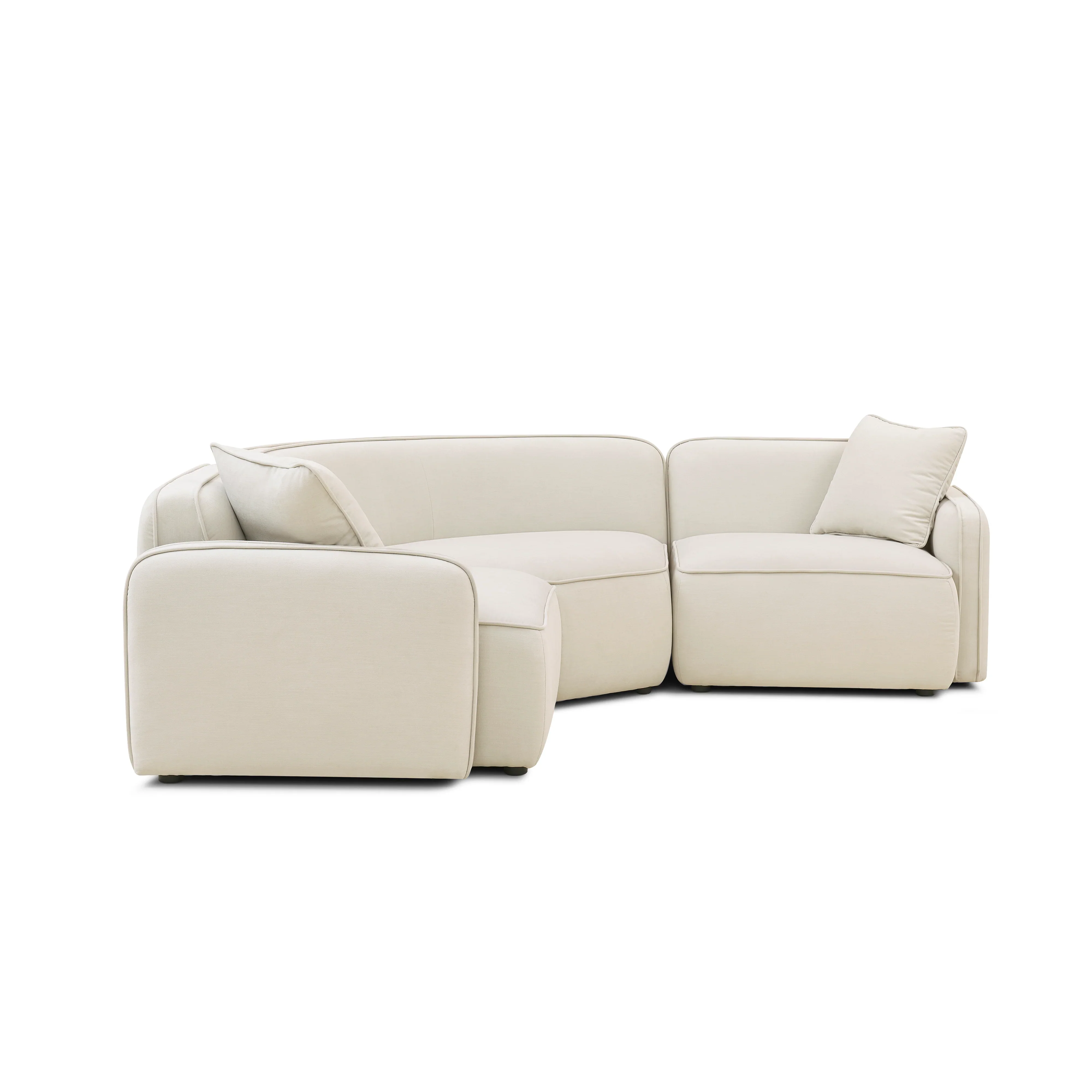Travie 3-Piece Sand Upcycled Performance Linen Modular L-Sectional - Image 2