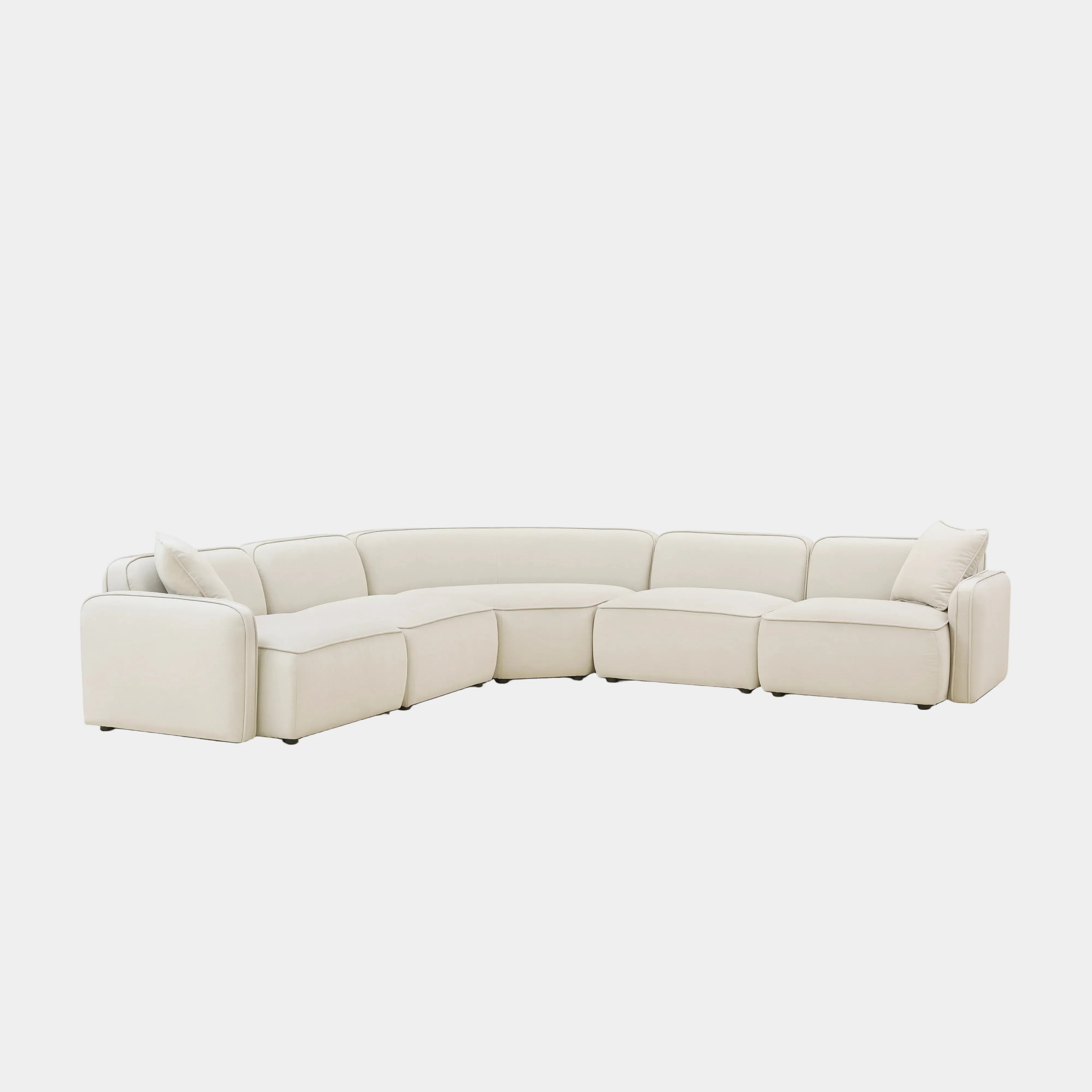 Travie 5-Piece Sand Upcycled Performance Linen Modular Large L-Sectional