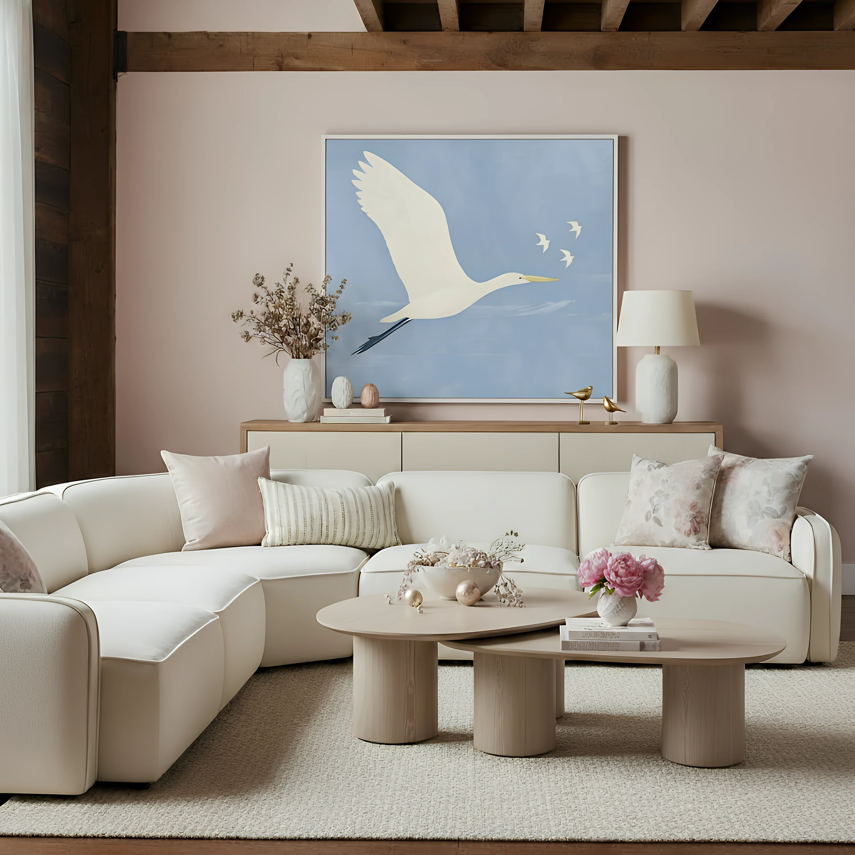 Travie 5-Piece Sand Upcycled Performance Linen Modular Large L-Sectional - Image 2
