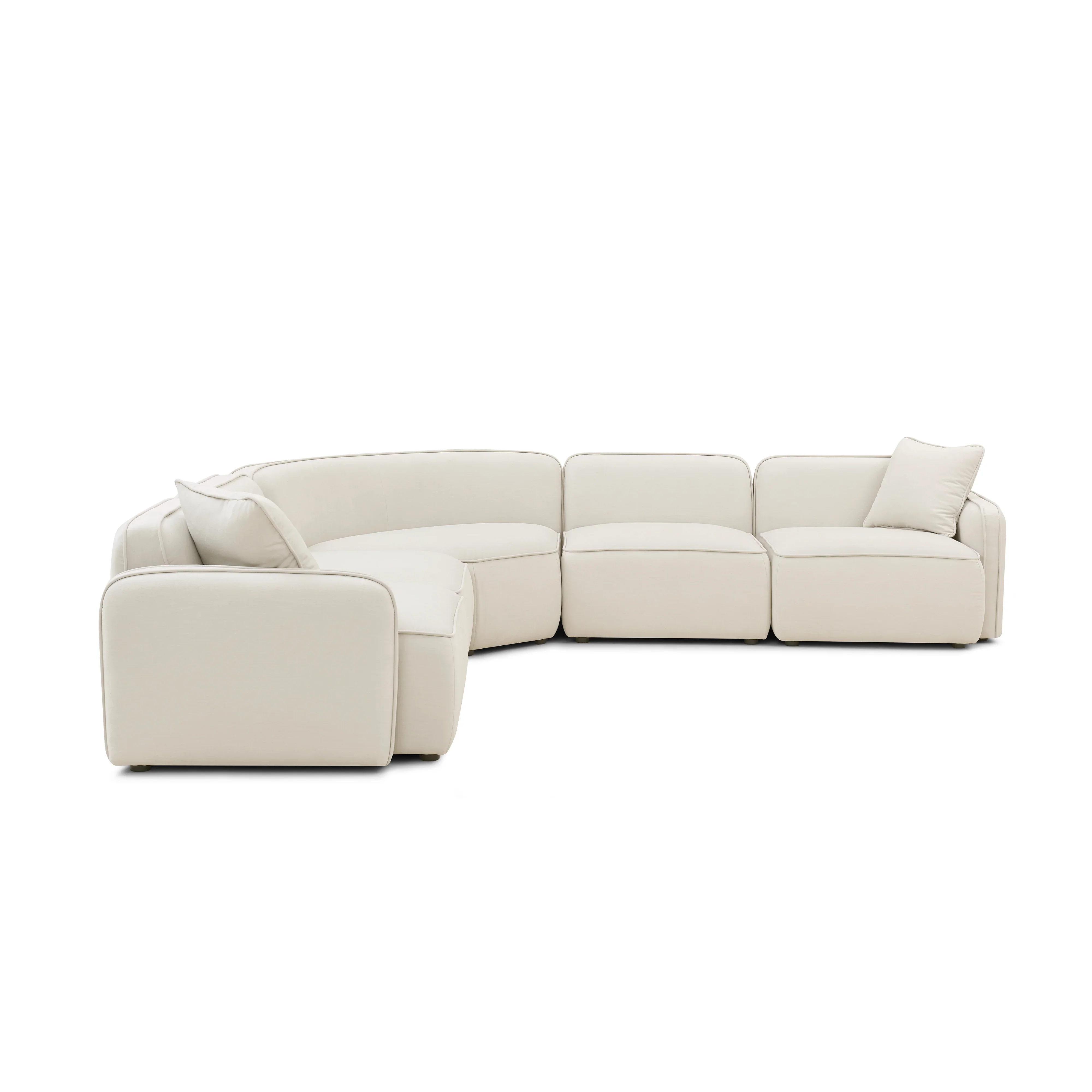 Travie 5-Piece Sand Upcycled Performance Linen Modular Large L-Sectional - Image 4