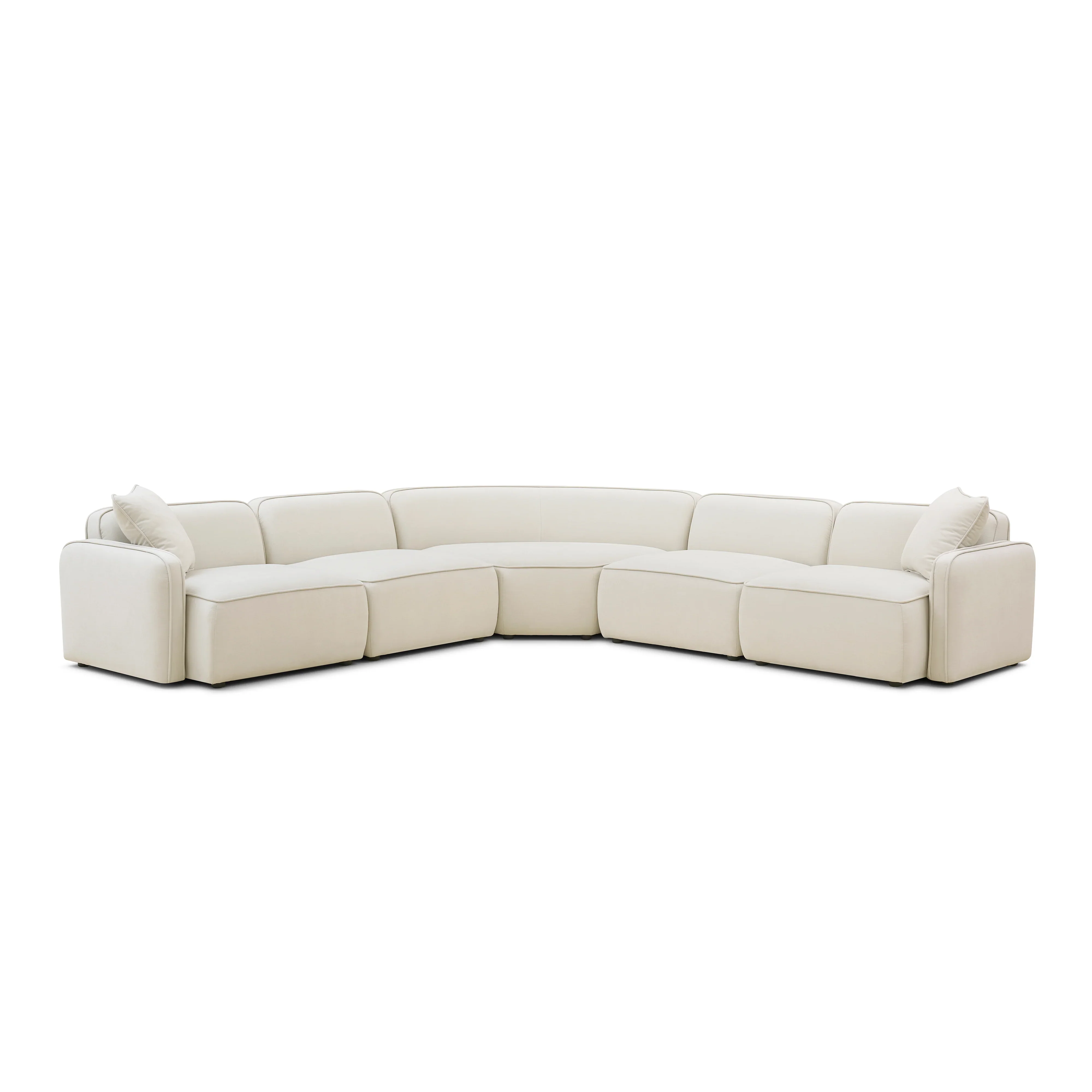 Travie 5-Piece Sand Upcycled Performance Linen Modular Large L-Sectional - Image 6