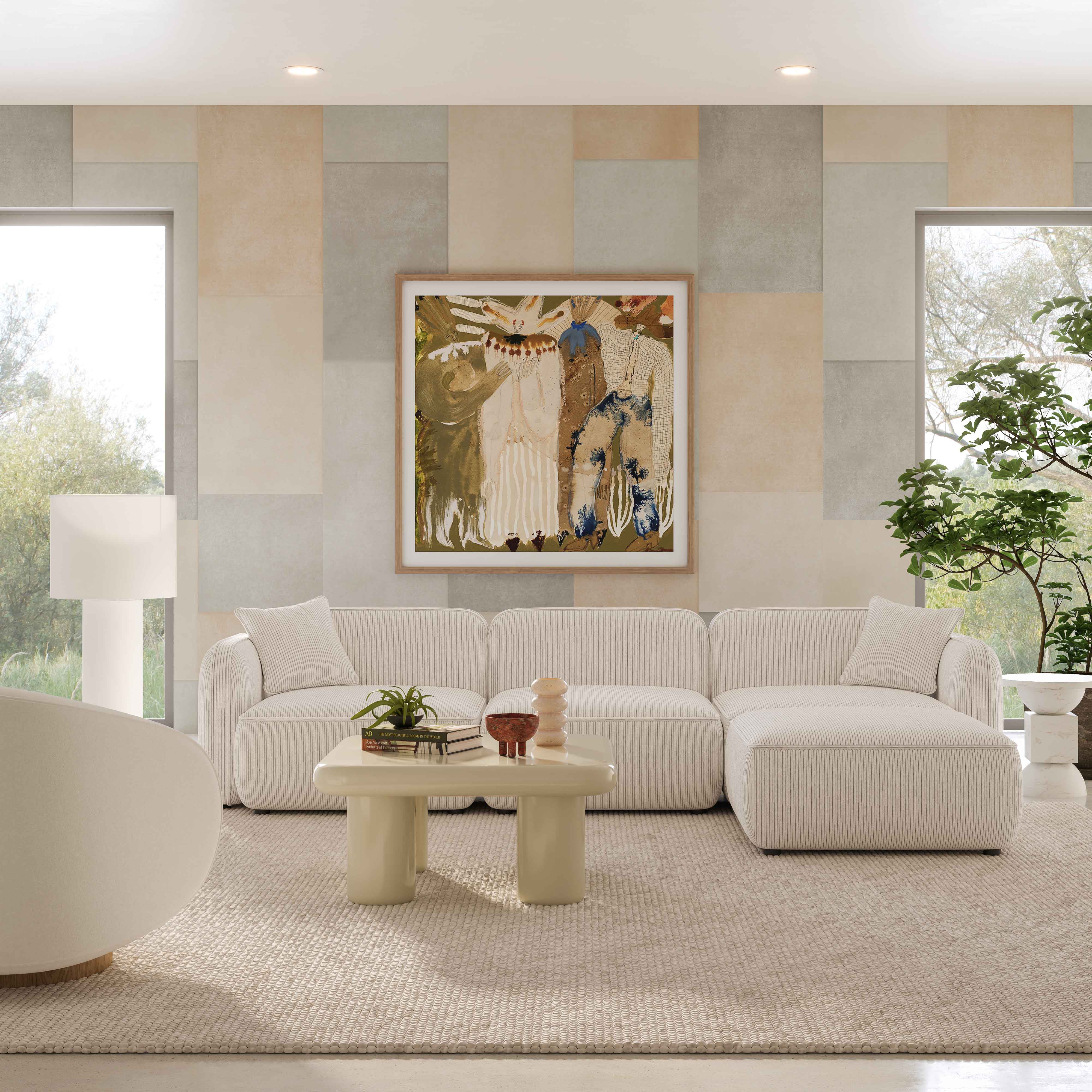 Travie 4-Piece Performance Corduroy Velvet Modular Sectional - Image 2