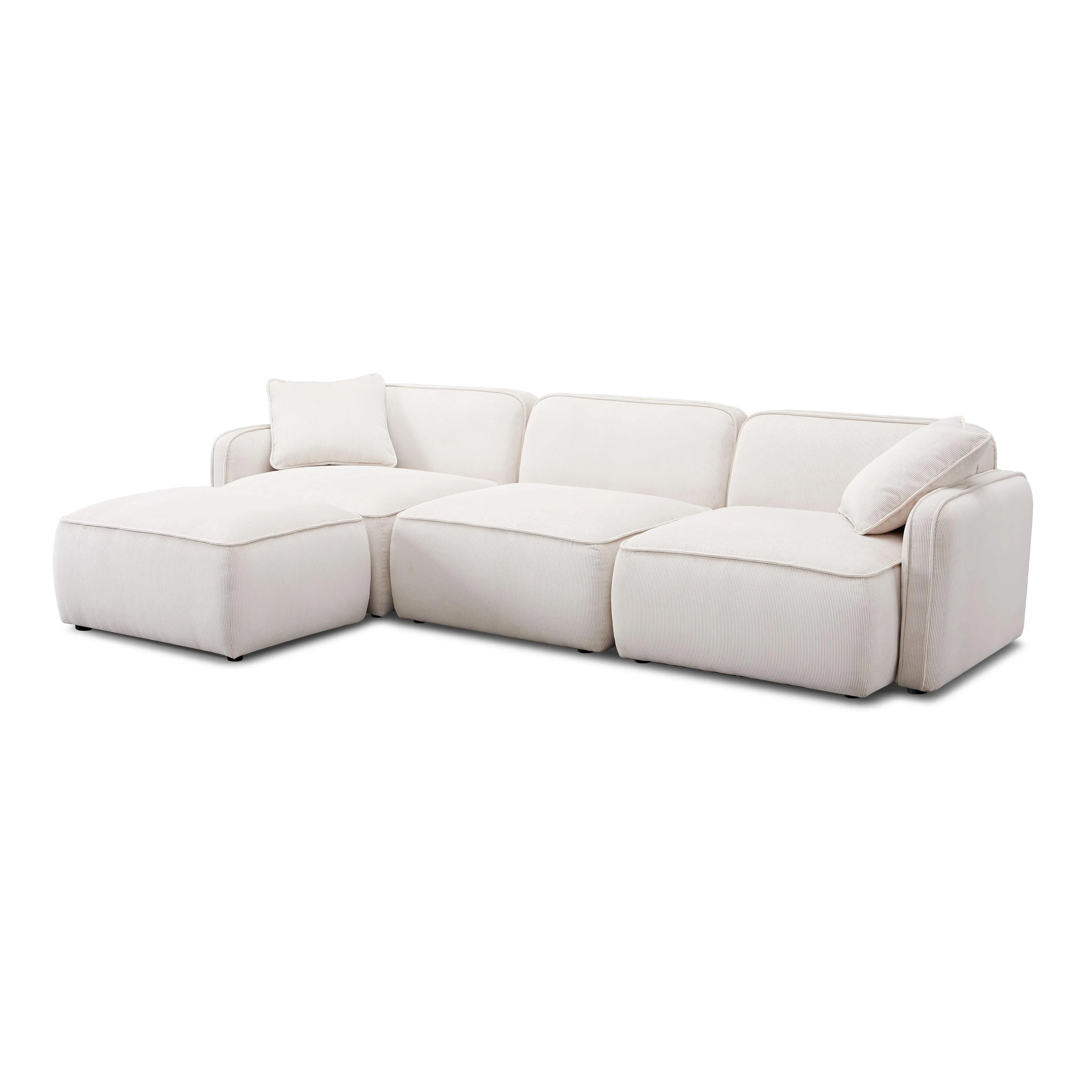 Travie 4-Piece Performance Corduroy Velvet Modular Sectional - Image 3