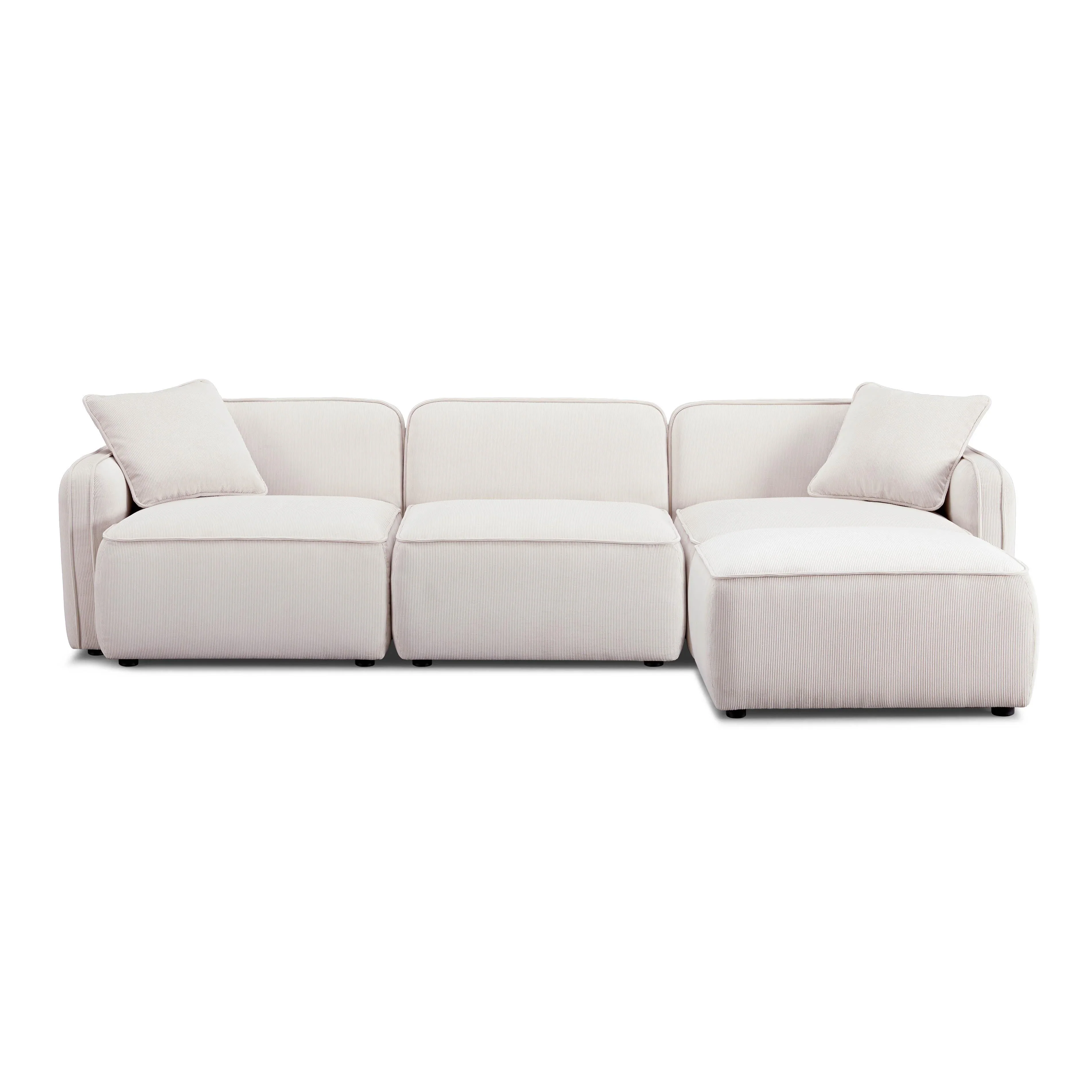 Travie 4-Piece Performance Corduroy Velvet Modular Sectional - Image 5